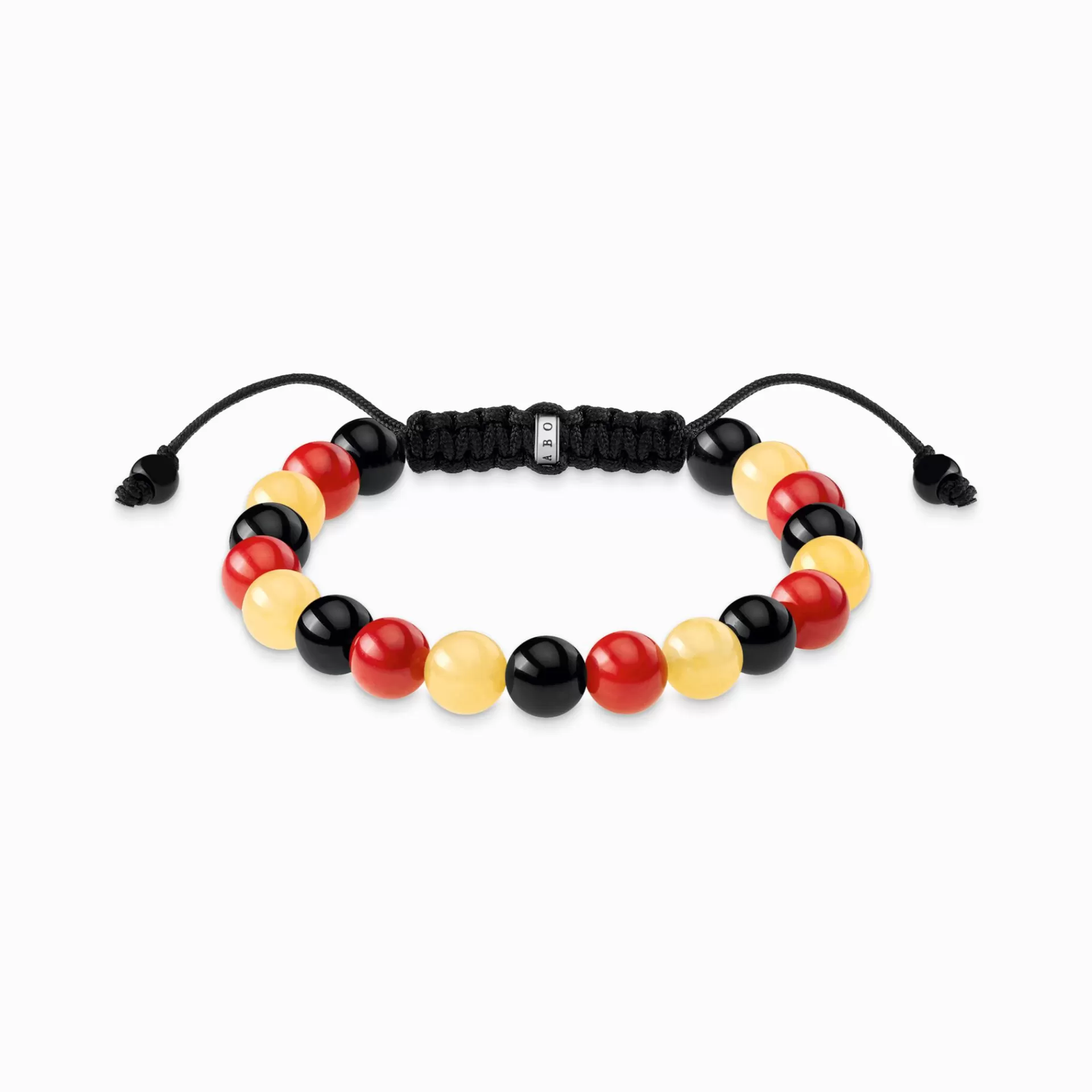 THOMAS SABO Armband | Armband<925 STERLINGSILVER, SV&AUML;RTAT, NYLON gul, röd, svart, silverfargad