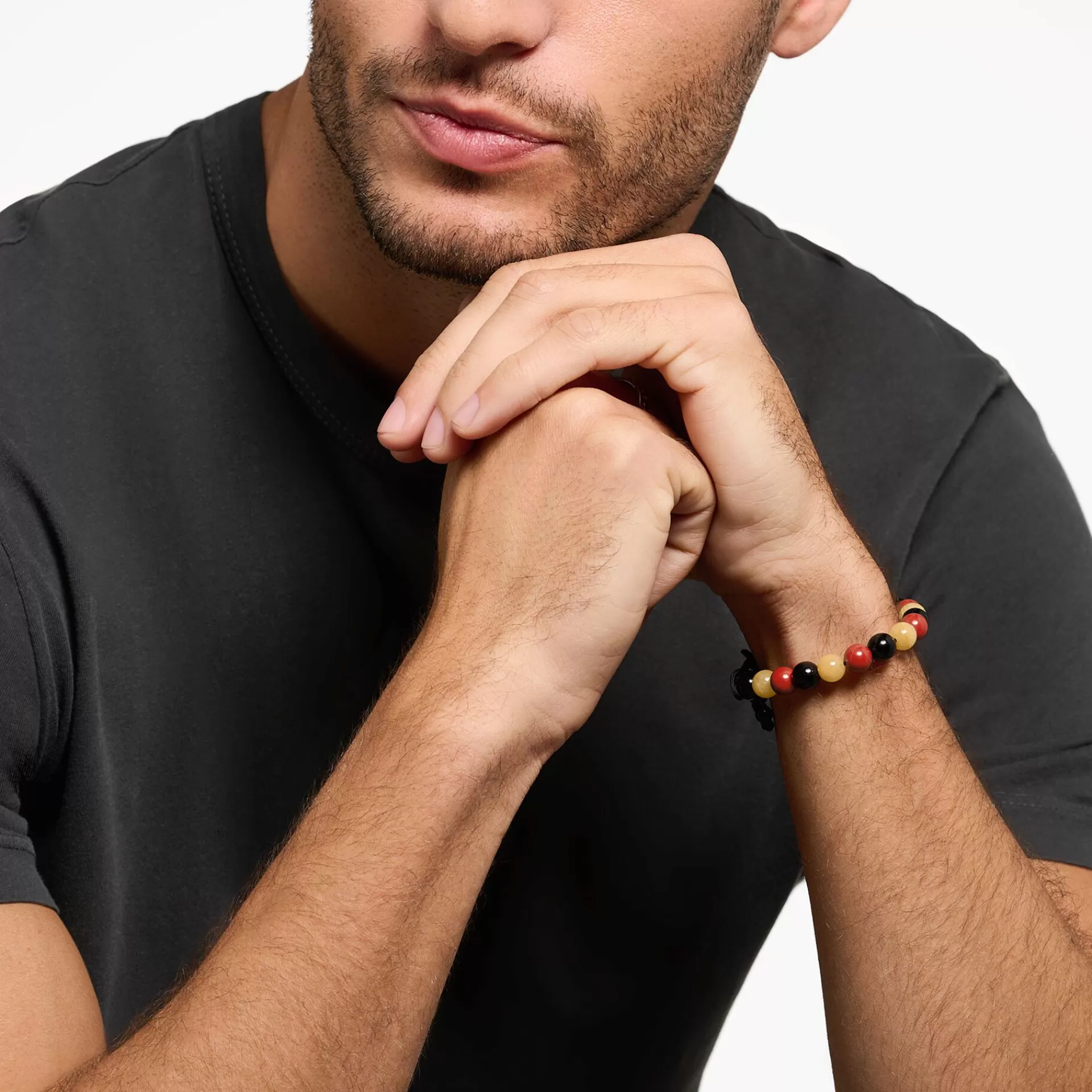 THOMAS SABO Armband | Armband<925 STERLINGSILVER, SV&AUML;RTAT, NYLON gul, röd, svart, silverfargad