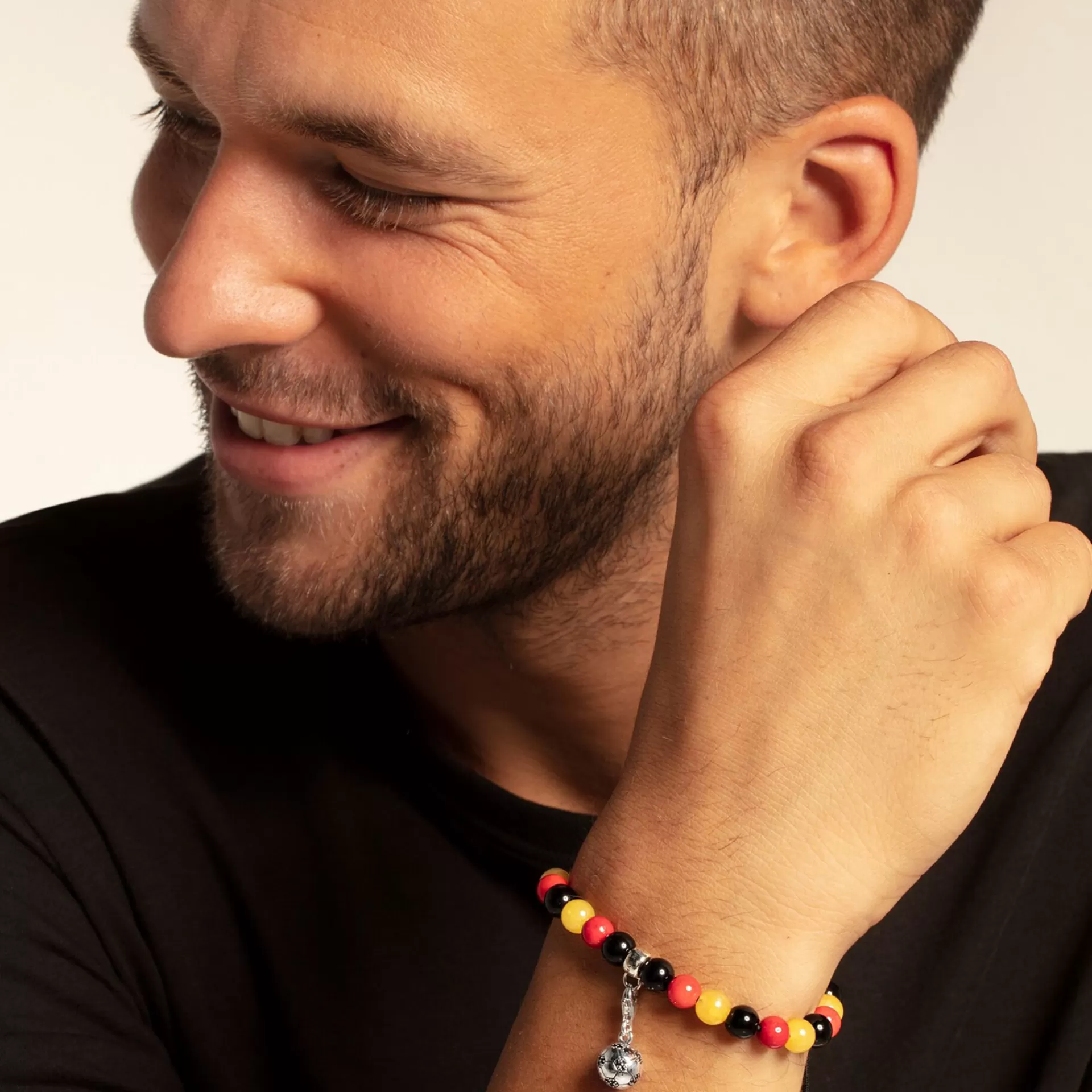 THOMAS SABO Charm Armband | Charm Armband<925 STERLINGSILVER, SV&AUML;RTAT, NYLON gul, röd, svart, silverfargad