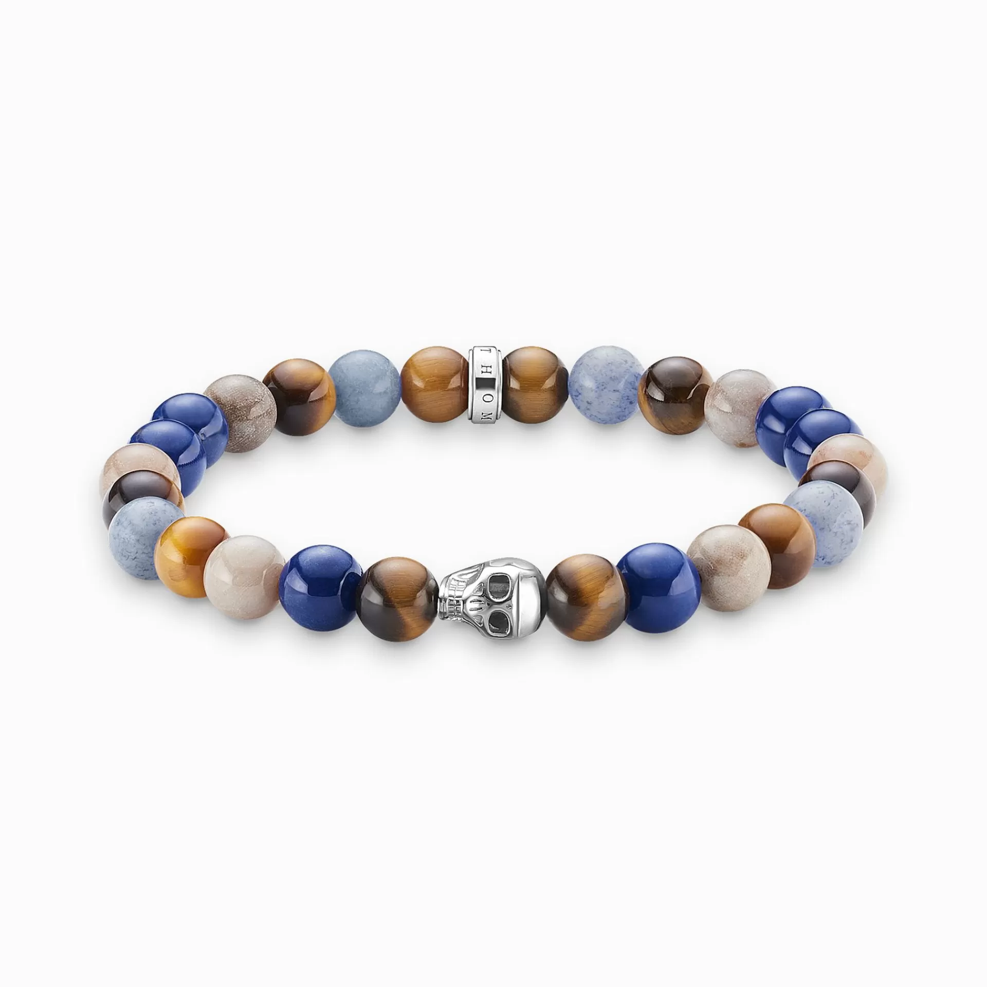 THOMAS SABO Armband | Återvunnet 925 silver<ARMBAND brun, mörkblå, ljusblå, naturfargad, silverfargad