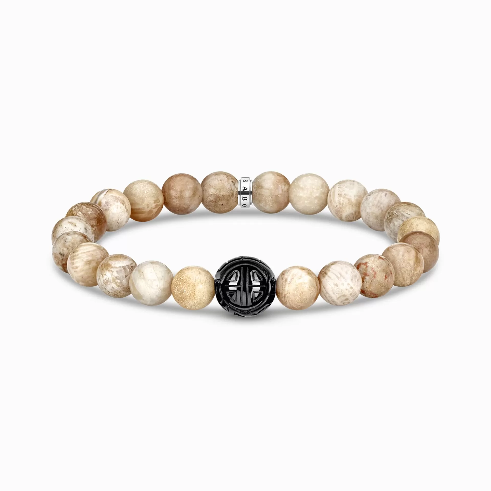 THOMAS SABO Armband | Återvunnet 925 silver<ARMBAND BEIGE silverfargad, svart, brun