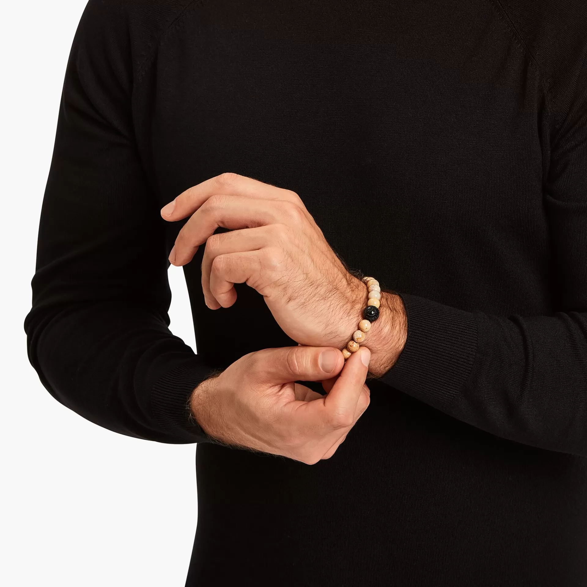 THOMAS SABO Armband | Återvunnet 925 silver<ARMBAND BEIGE silverfargad, svart, brun