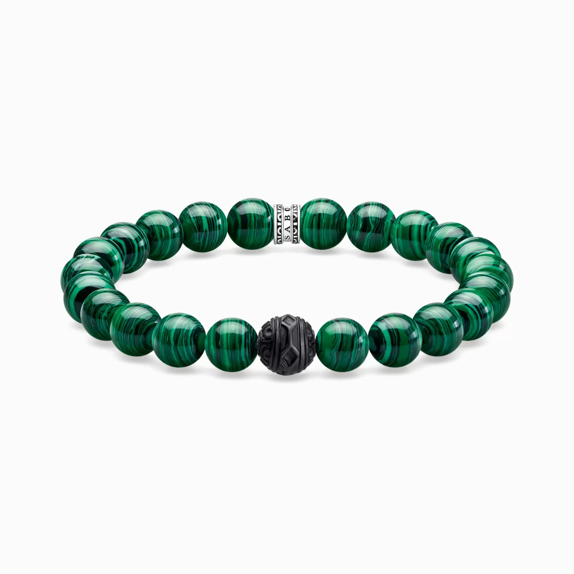 THOMAS SABO Armband | Återvunnet 925 silver<ARMBAND BLACK CAT GR&OUML;NT grön, svart, silverfargad