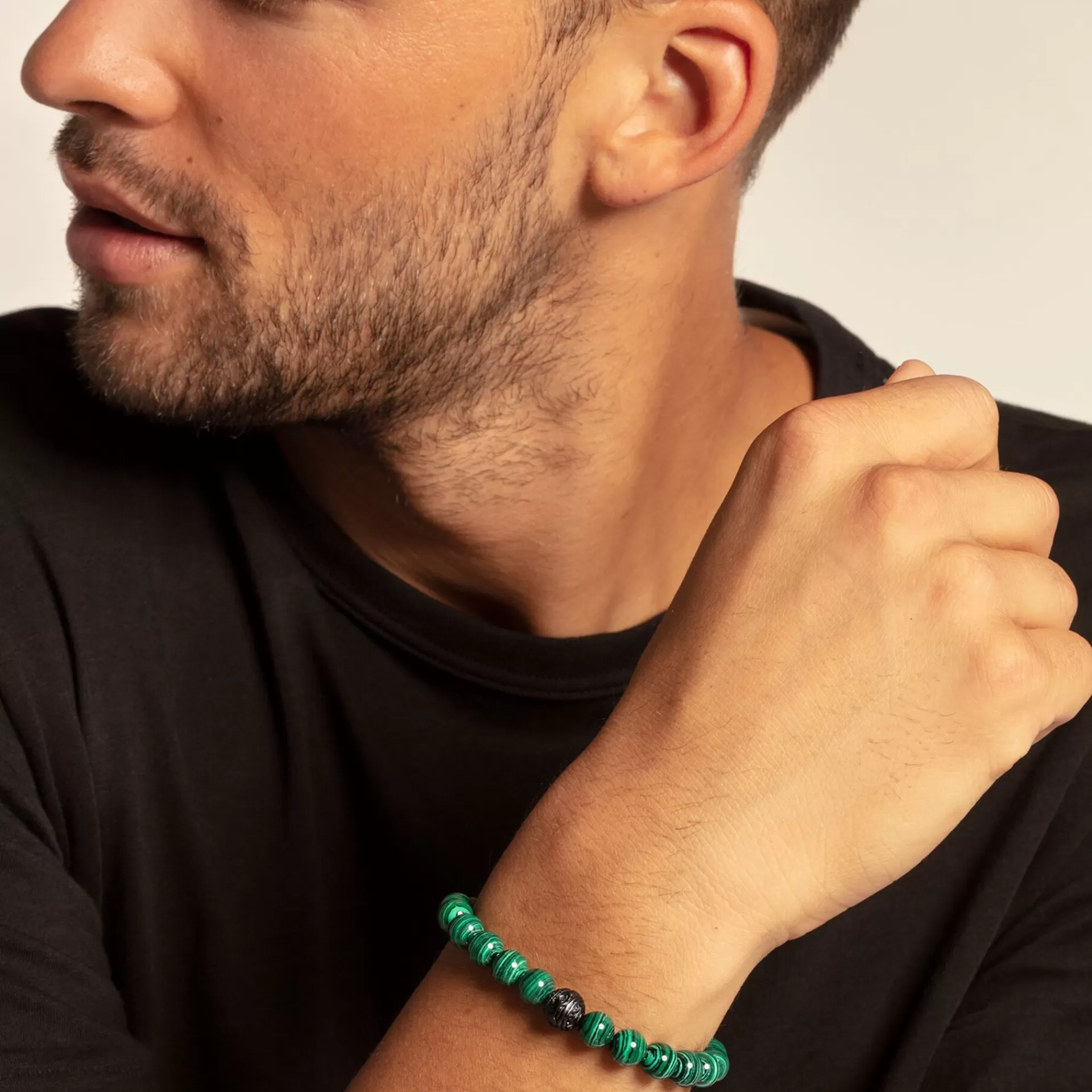 THOMAS SABO Armband | Återvunnet 925 silver<ARMBAND BLACK CAT GR&OUML;NT grön, svart, silverfargad