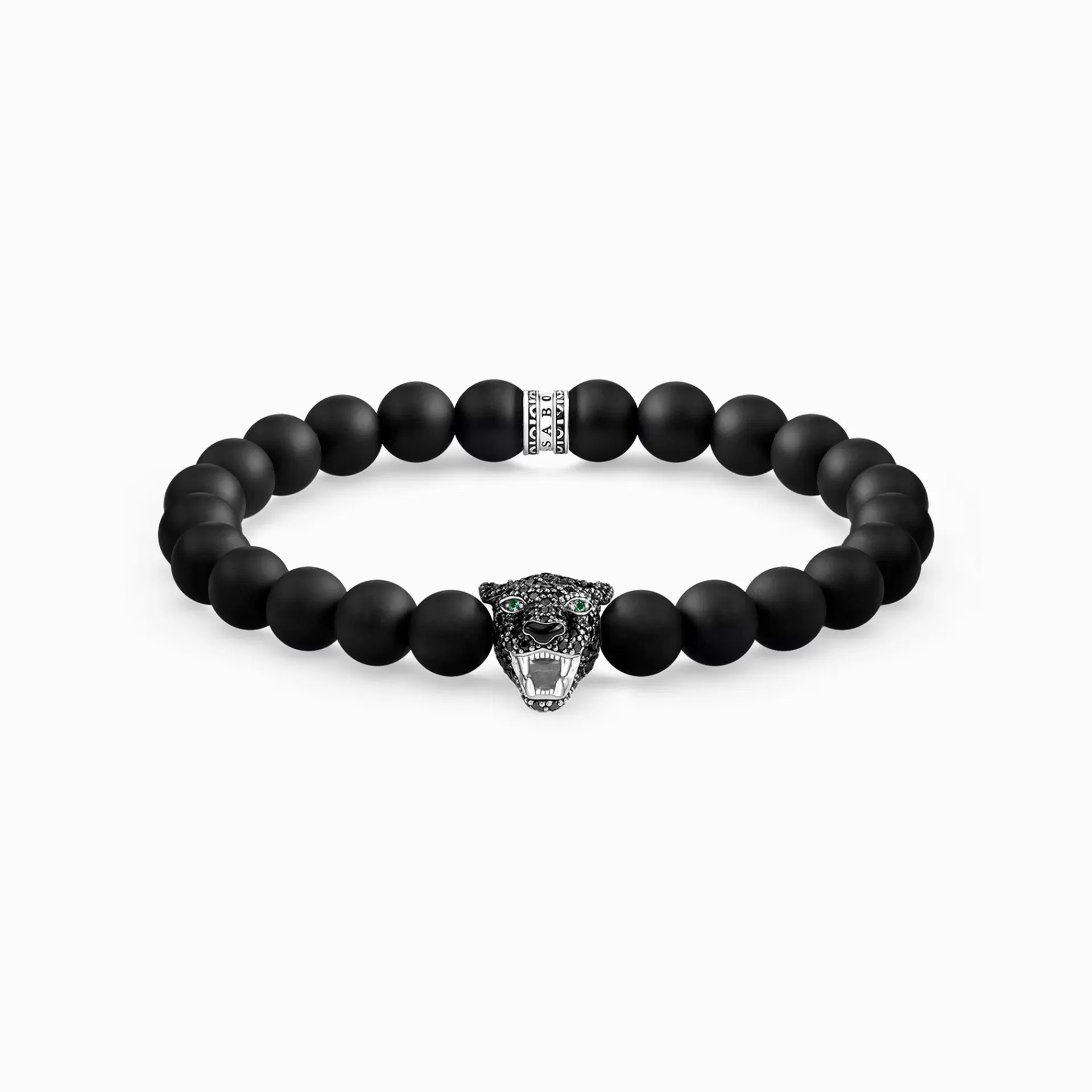 THOMAS SABO Armband | Återvunnet 925 silver<ARMBAND BLACK CAT ONYX grön, svart, silverfargad