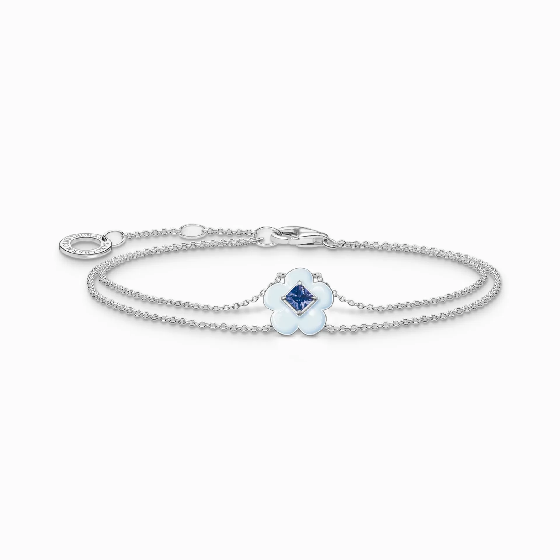 THOMAS SABO Armband | Återvunnet 925 silver<ARMBAND BLOMMA MED BL&ARING; STEN SILVER silverfargad, ljusblå, mörkblå