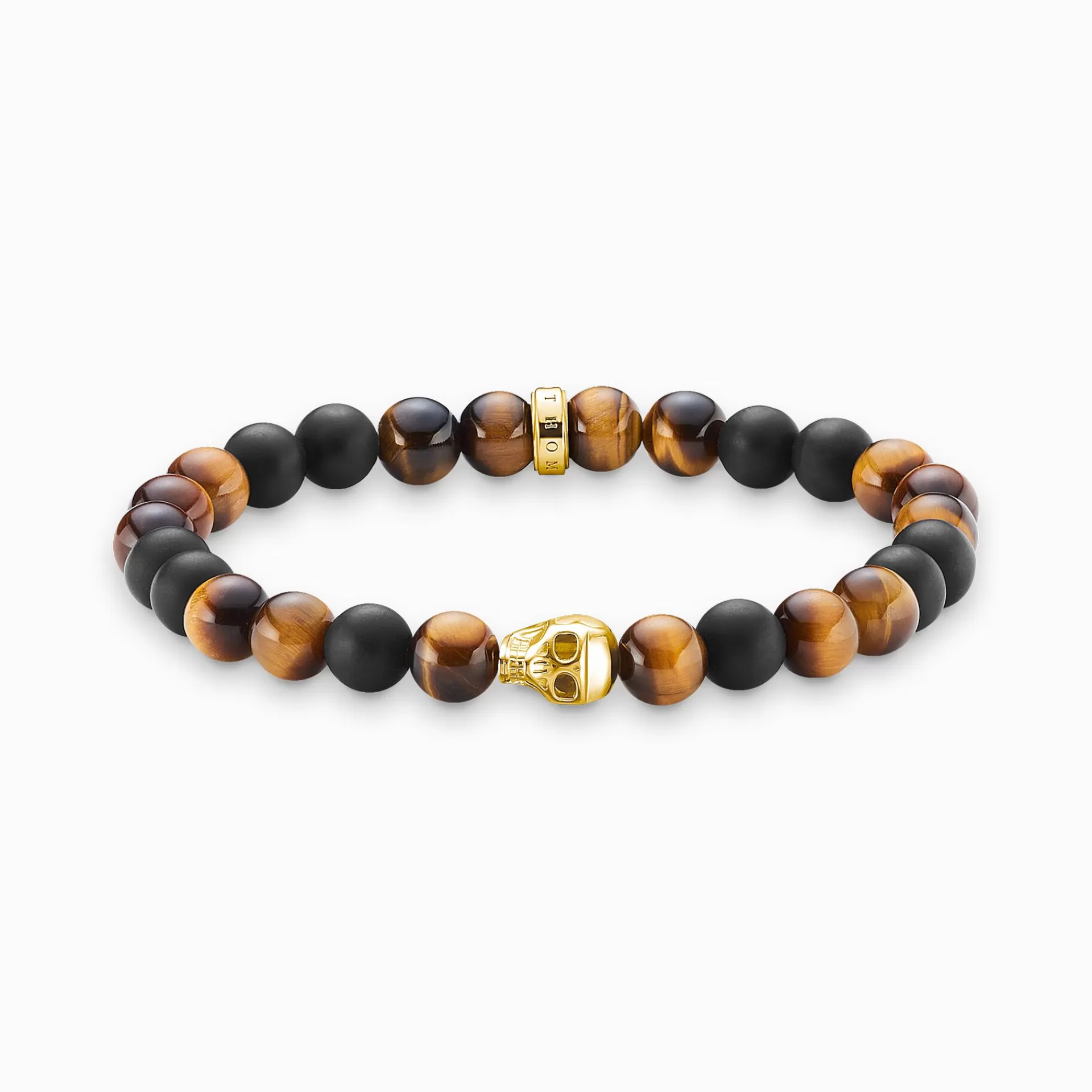 THOMAS SABO Armband | 18K plätering<ARMBAND BRUN D&OUML;DSKALLE brun, gult guldfargad, svart