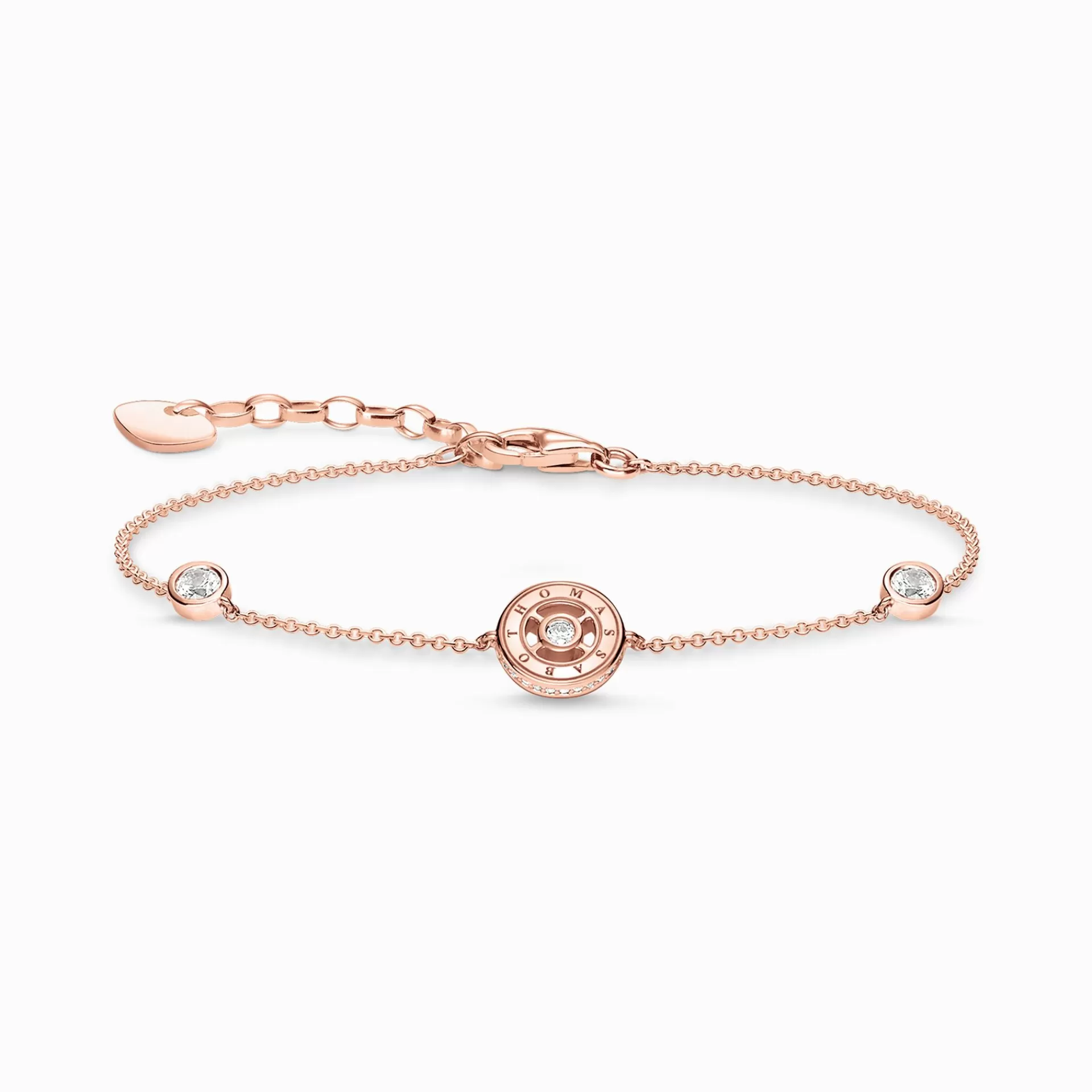 THOMAS SABO Armband | 18K roséguldplätering<ARMBAND CIRKLAR MED VITA STENAR ROS&EACUTE;GULDPL&AUML;TERAD vit, roséguldfargad