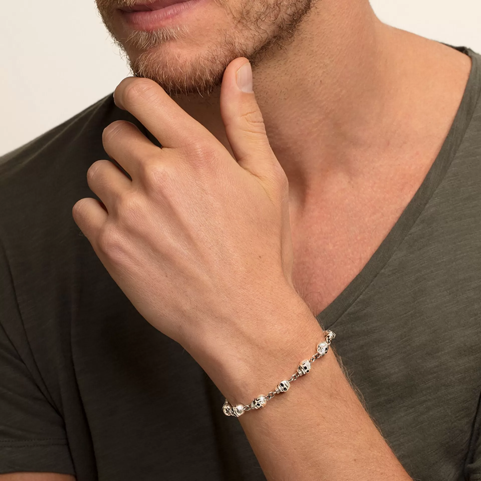 THOMAS SABO Armband | Återvunnet 925 silver<ARMBAND D&OUML;DSKALLAR silverfargad