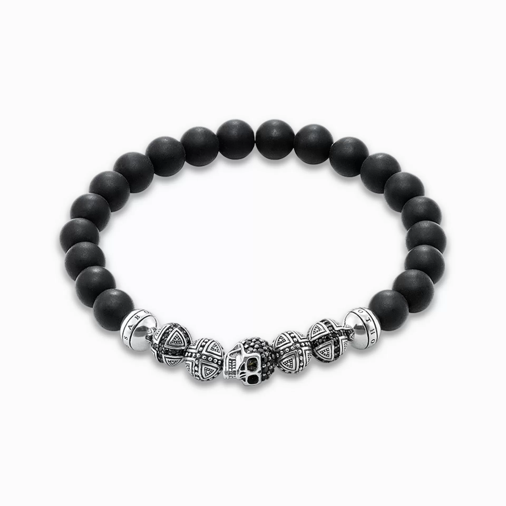 THOMAS SABO Armband | Återvunnet 925 silver<ARMBAND D&OUML;DSKALLE svart, silverfargad