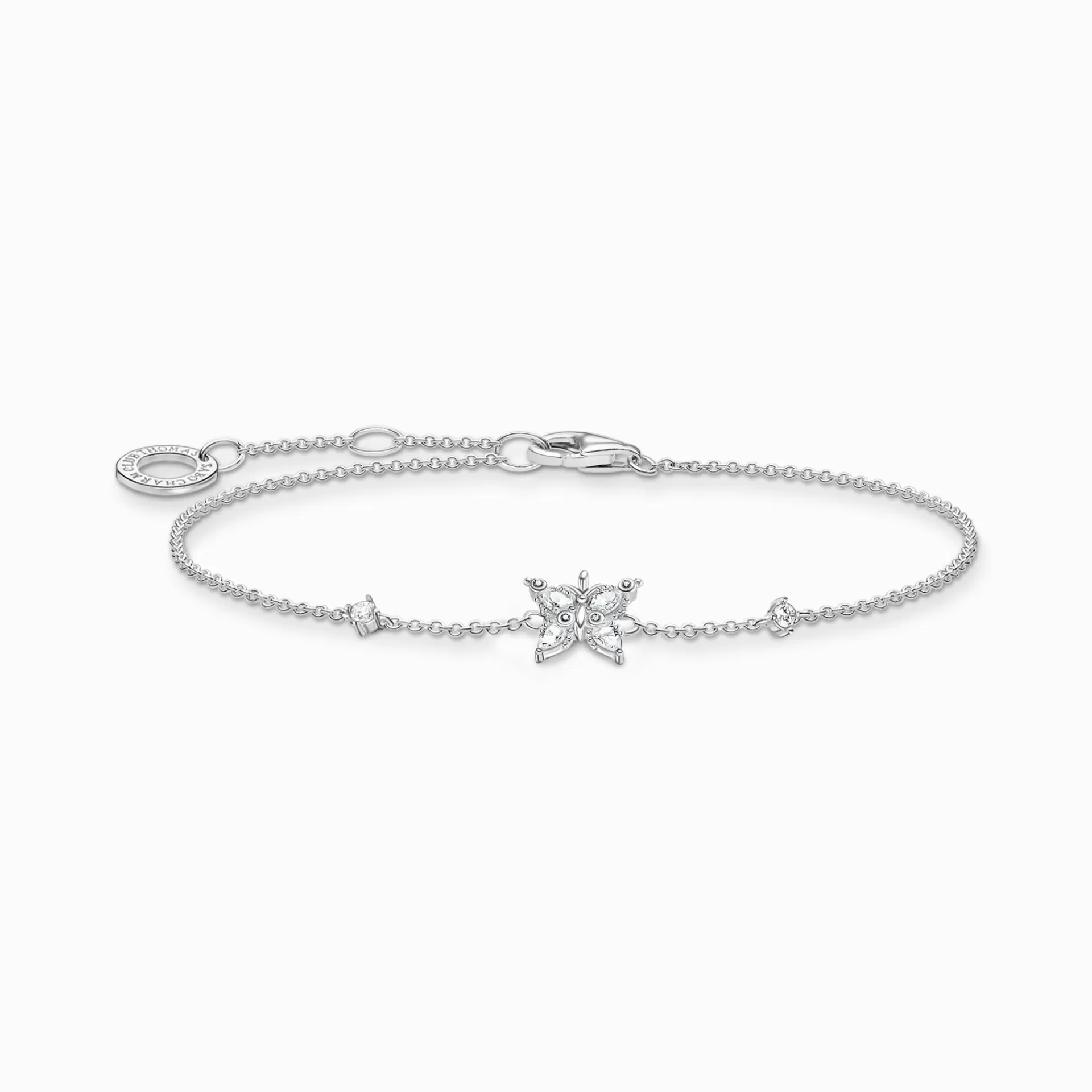 THOMAS SABO Armband | Återvunnet 925 silver<ARMBAND FJ&AUML;RIL VITA STENAR silverfargad, vit