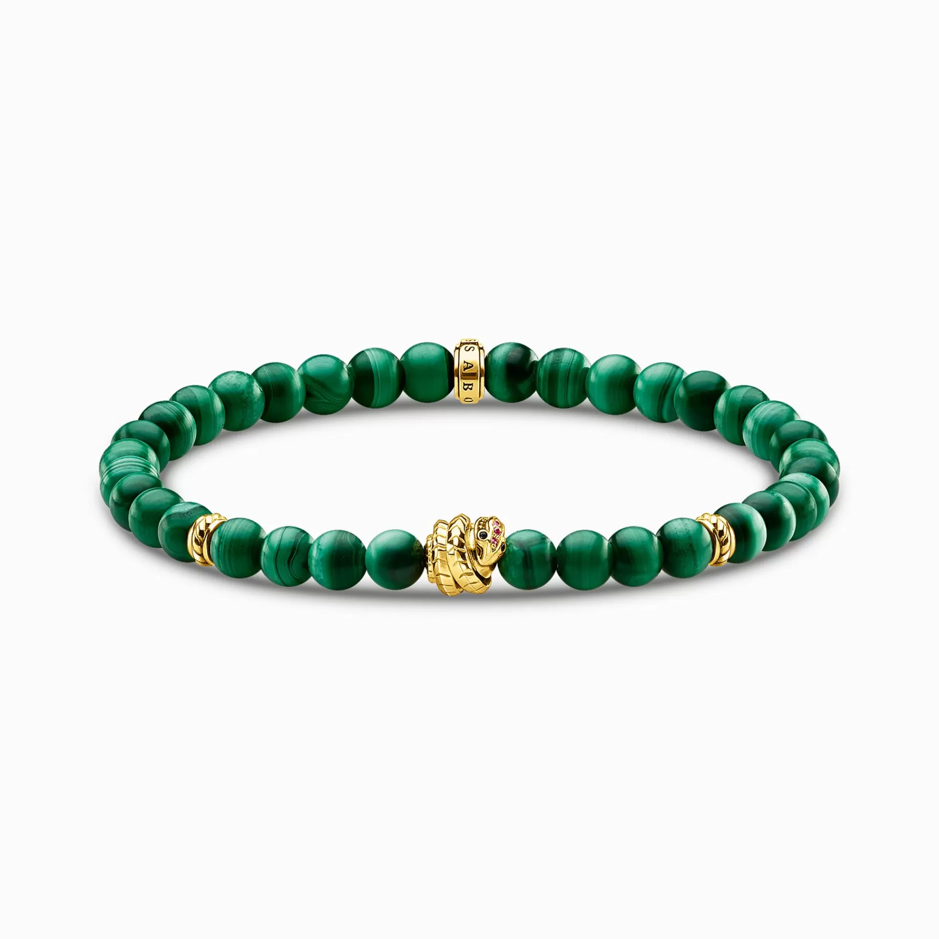 THOMAS SABO Armband | 18K plätering<ARMBAND GR&OUML;N STENAR MED ORM grön, vit, gult guldfargad, röd