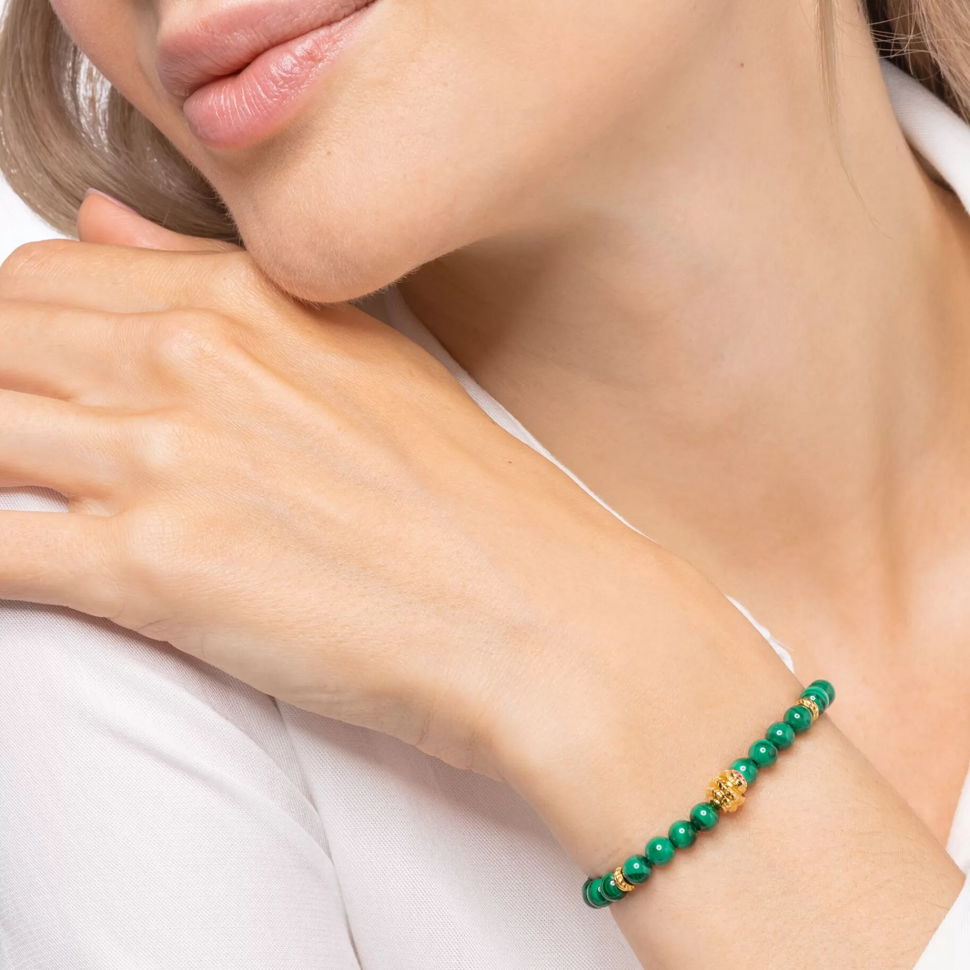 THOMAS SABO Armband | 18K plätering<ARMBAND GR&OUML;N STENAR MED ORM grön, vit, gult guldfargad, röd