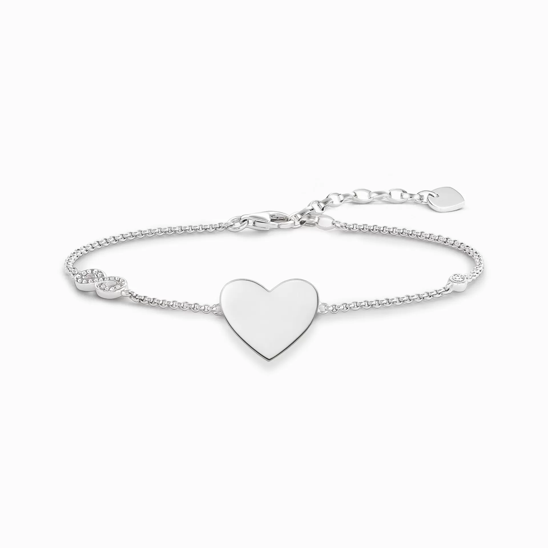 THOMAS SABO Armband | Återvunnet 925 silver<ARMBAND HJ&AUML;RTA MED INFINITY silverfargad, vit
