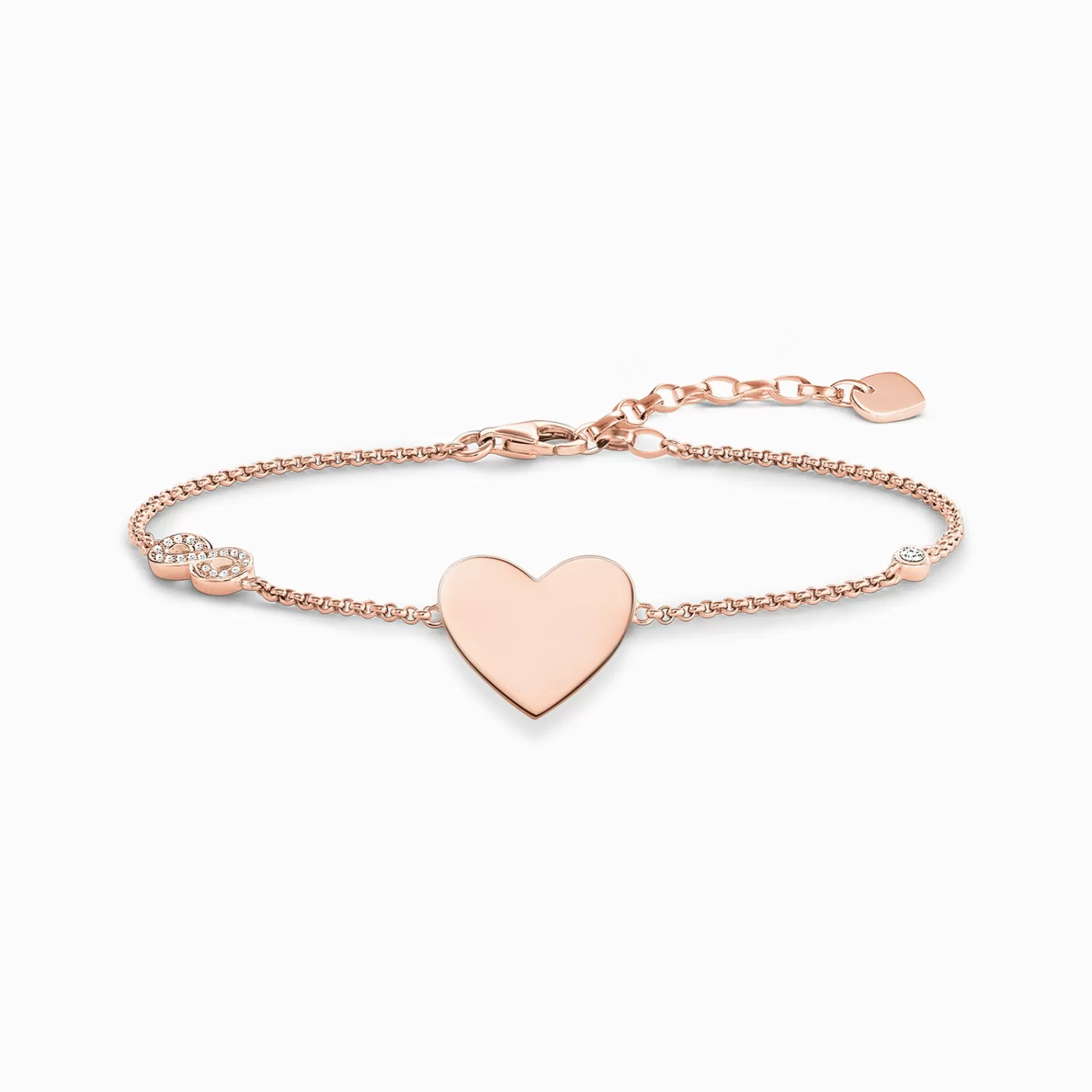 THOMAS SABO Armband | 18K roséguldplätering<ARMBAND HJ&AUML;RTA MED INFINITY roséguldfargad, vit