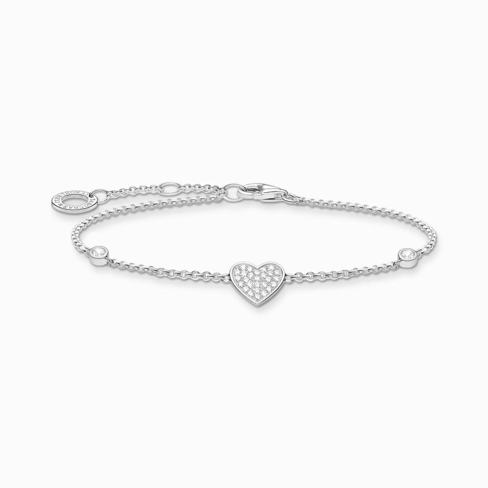 THOMAS SABO Armband | Återvunnet 925 silver<ARMBAND HJ&AUML;RTA MED STENAR SILVER silverfargad, vit