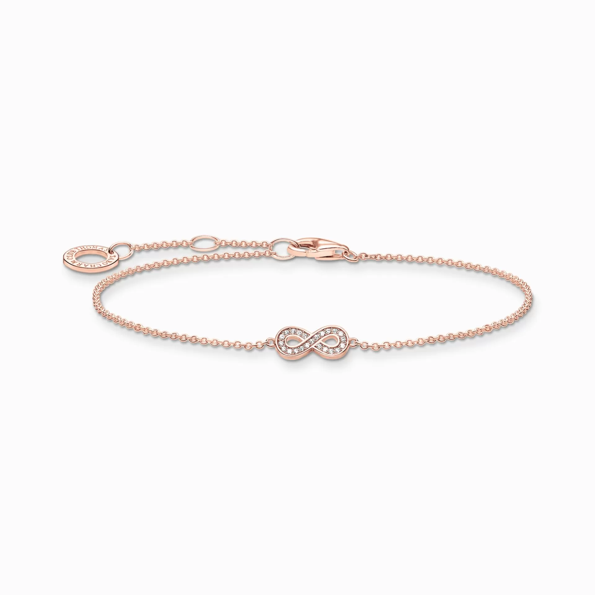 THOMAS SABO Armband | 18K roséguldplätering<ARMBAND INFINITY ROS&EACUTE;GULD vit, roséguldfargad