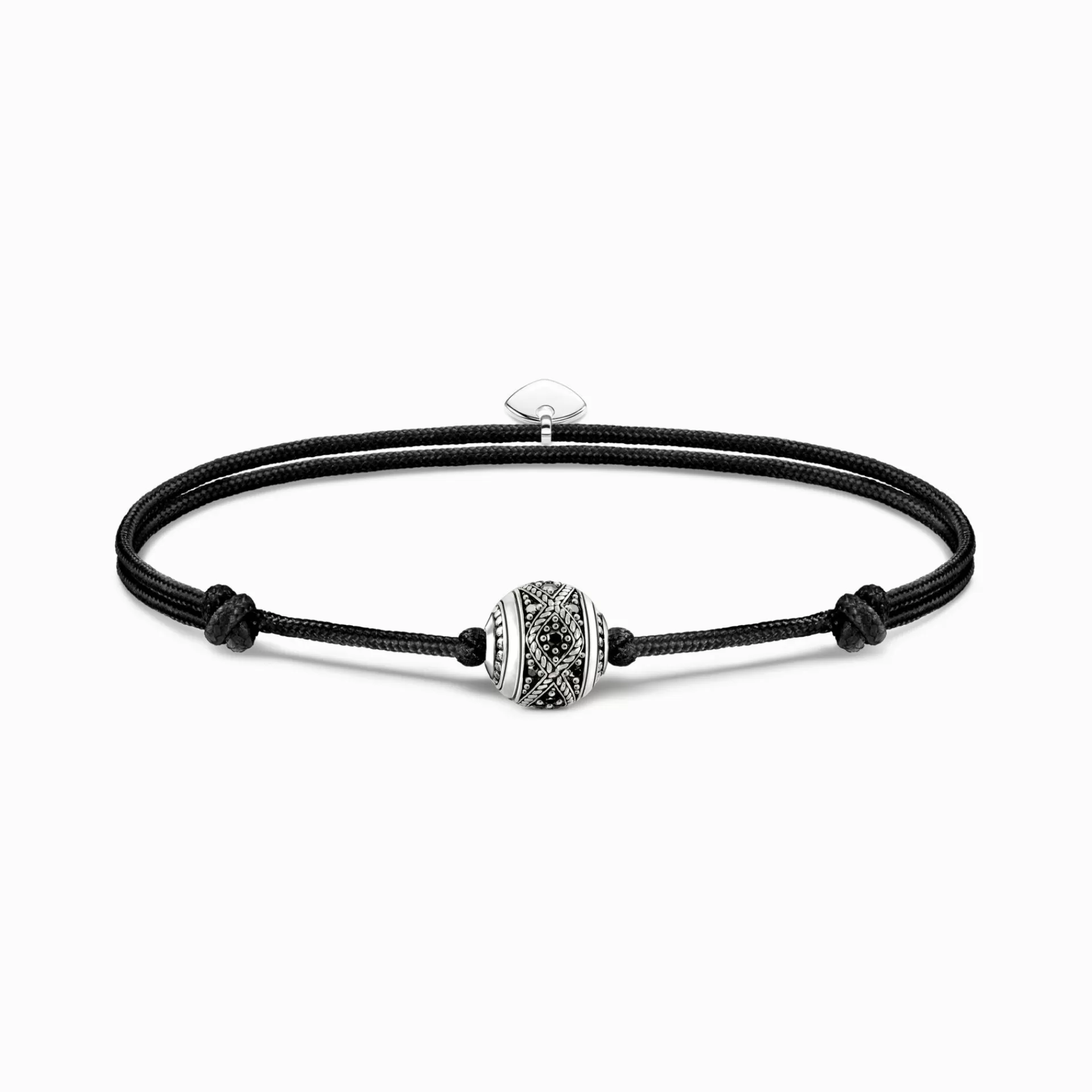 THOMAS SABO Armband | Återvunnet 925 silver<ARMBAND KARMA SECRET MED SVART INFINITY BEAD silverfargad, svart, vit