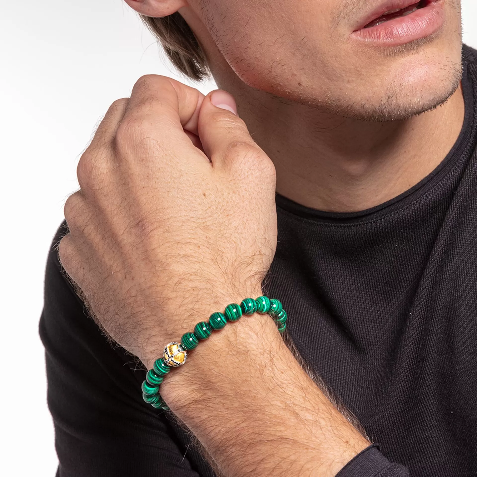 THOMAS SABO Armband | 18K plätering<ARMBAND KORS GR&OUML;NT silverfargad, gult guldfargad, grön, svart