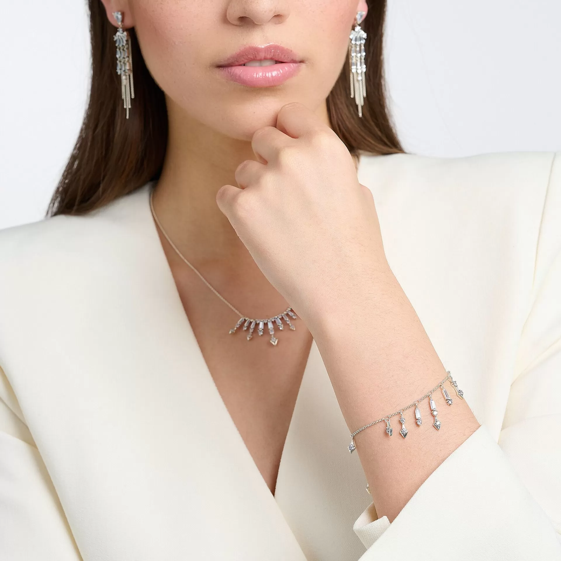 THOMAS SABO Armband | Återvunnet 925 silver<ARMBAND MED VINTERSOLSTR&ARING;LAR SILVER silverfargad, vit