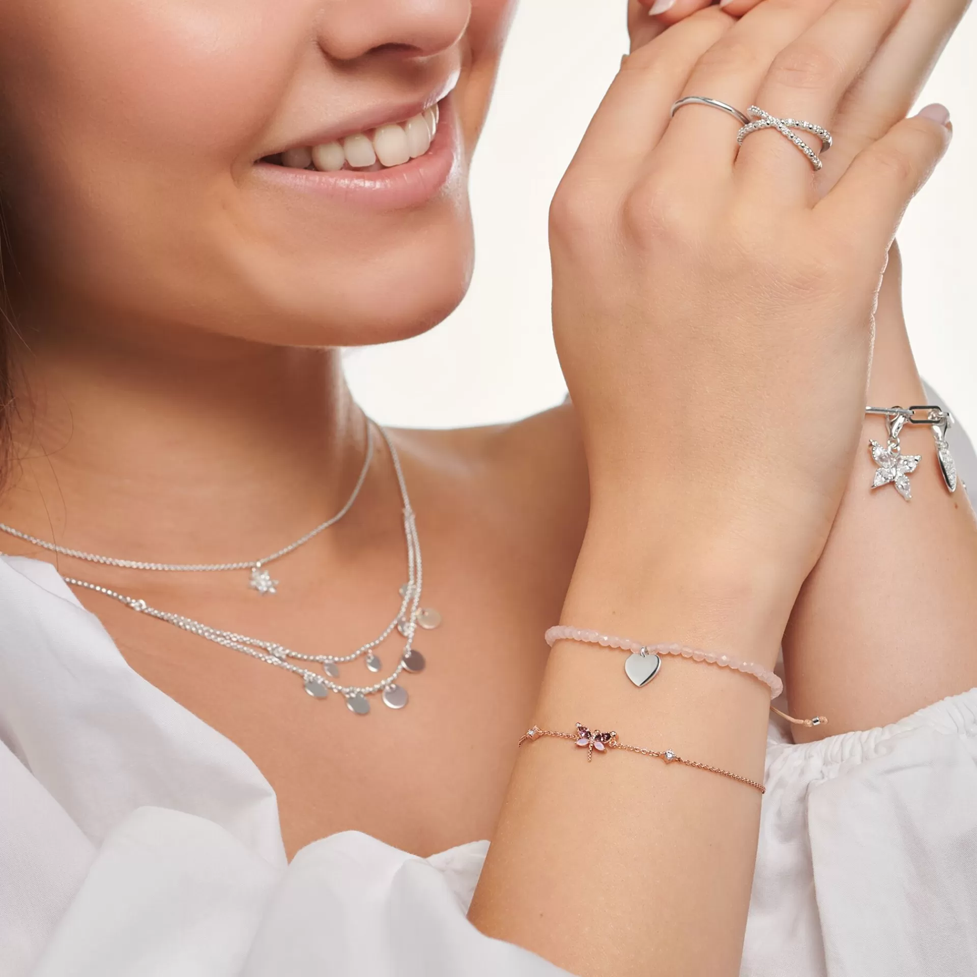 THOMAS SABO Armband | 18K roséguldplätering<ARMBAND SL&AUML;NDA MED STENAR ROS&EACUTE;GULD roséguldfargad, violett, vit, blå, flerfargade toner