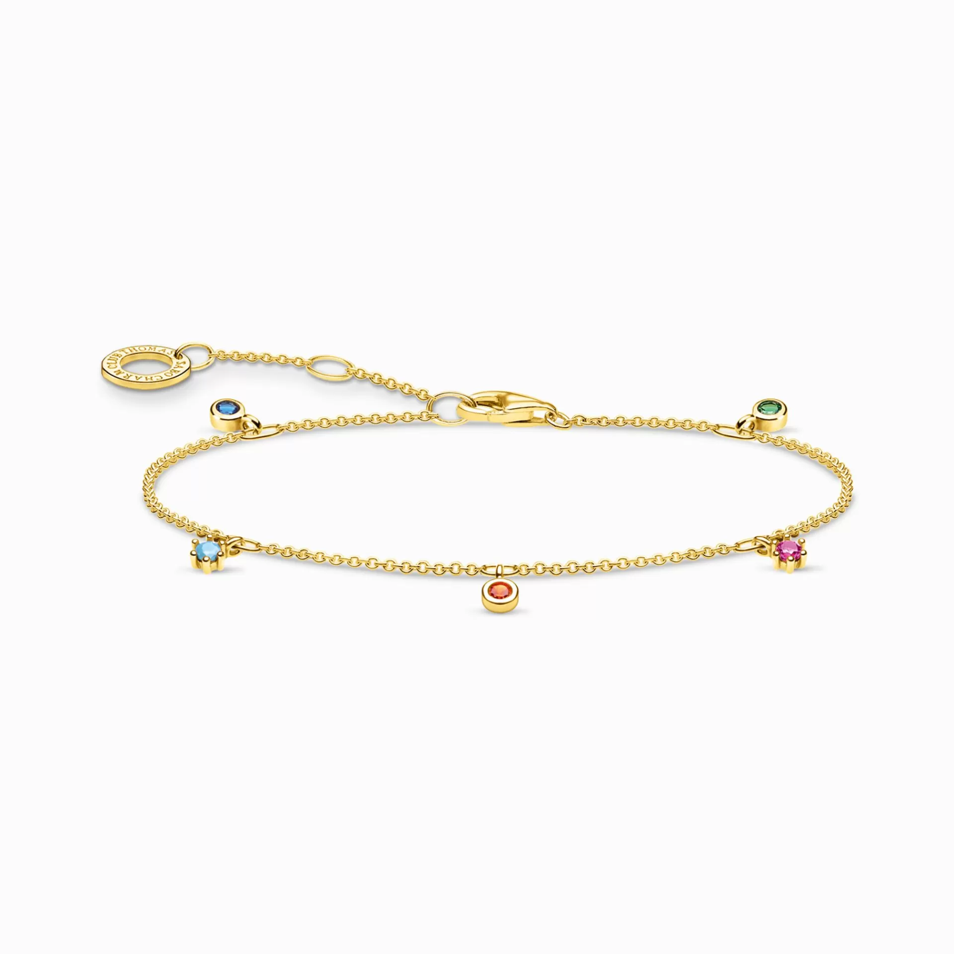 THOMAS SABO Armband | 18K plätering<ARMBAND STENAR I F&AUML;RG GULD blå, gult guldfargad, grön, orange, röd, turkos