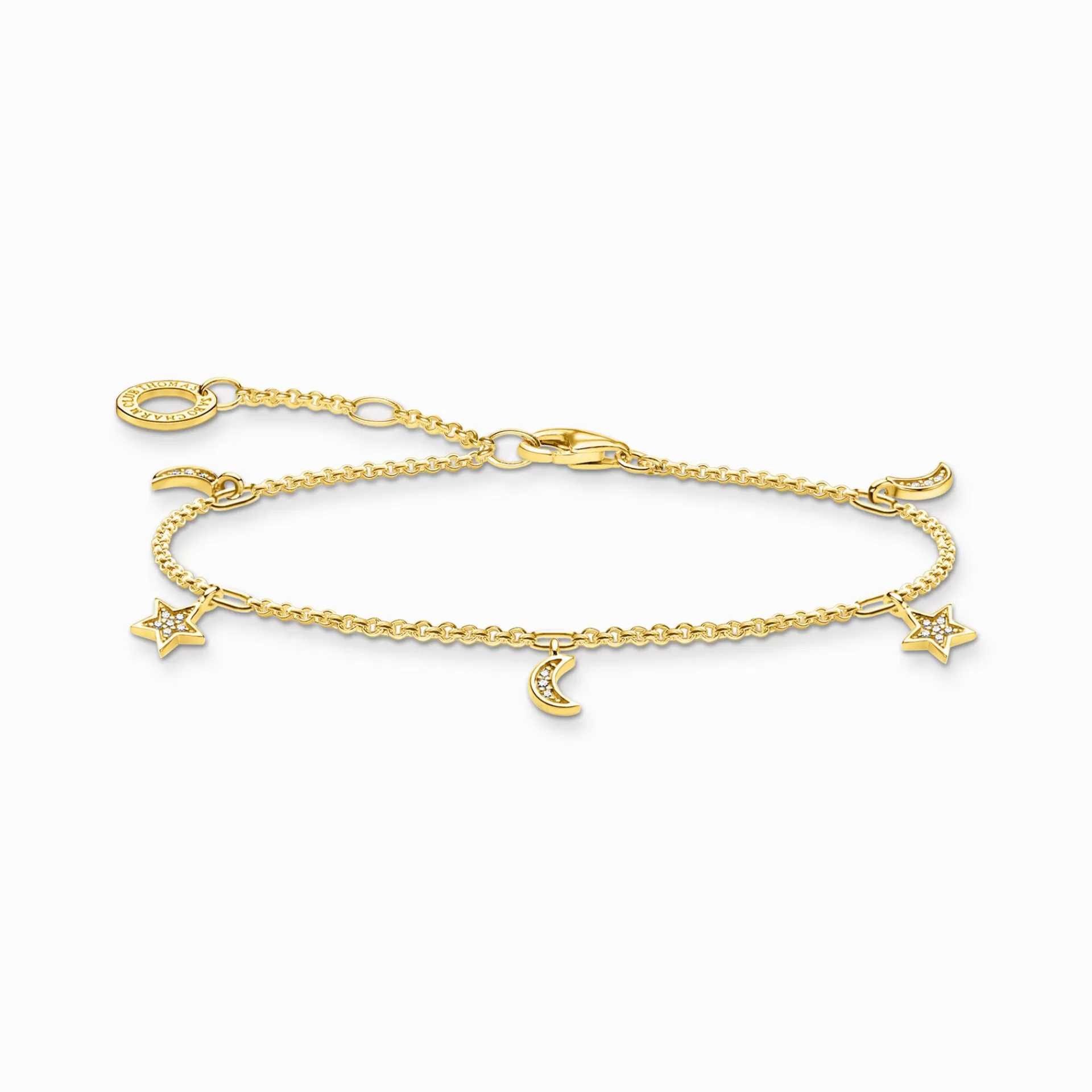 THOMAS SABO Armband | 18K plätering<ARMBAND STJ&AUML;RNA  M&ARING;NE GULD gult guldfargad, vit