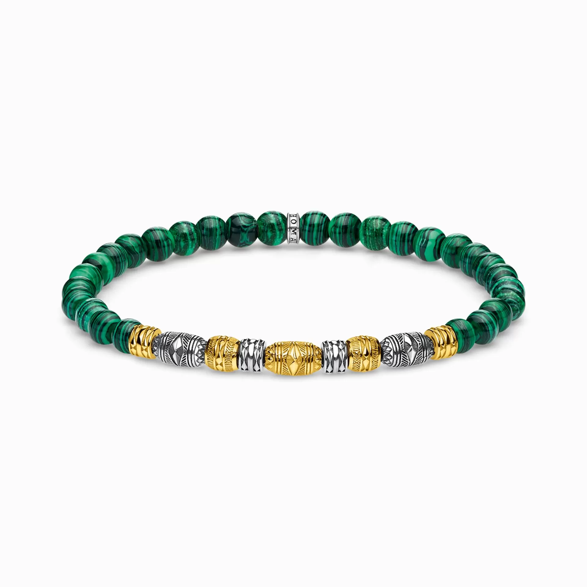 THOMAS SABO Armband | 18K plätering<ARMBAND TALISMAN BICOLOR GR&OUML;N silverfargad, gult guldfargad, grön