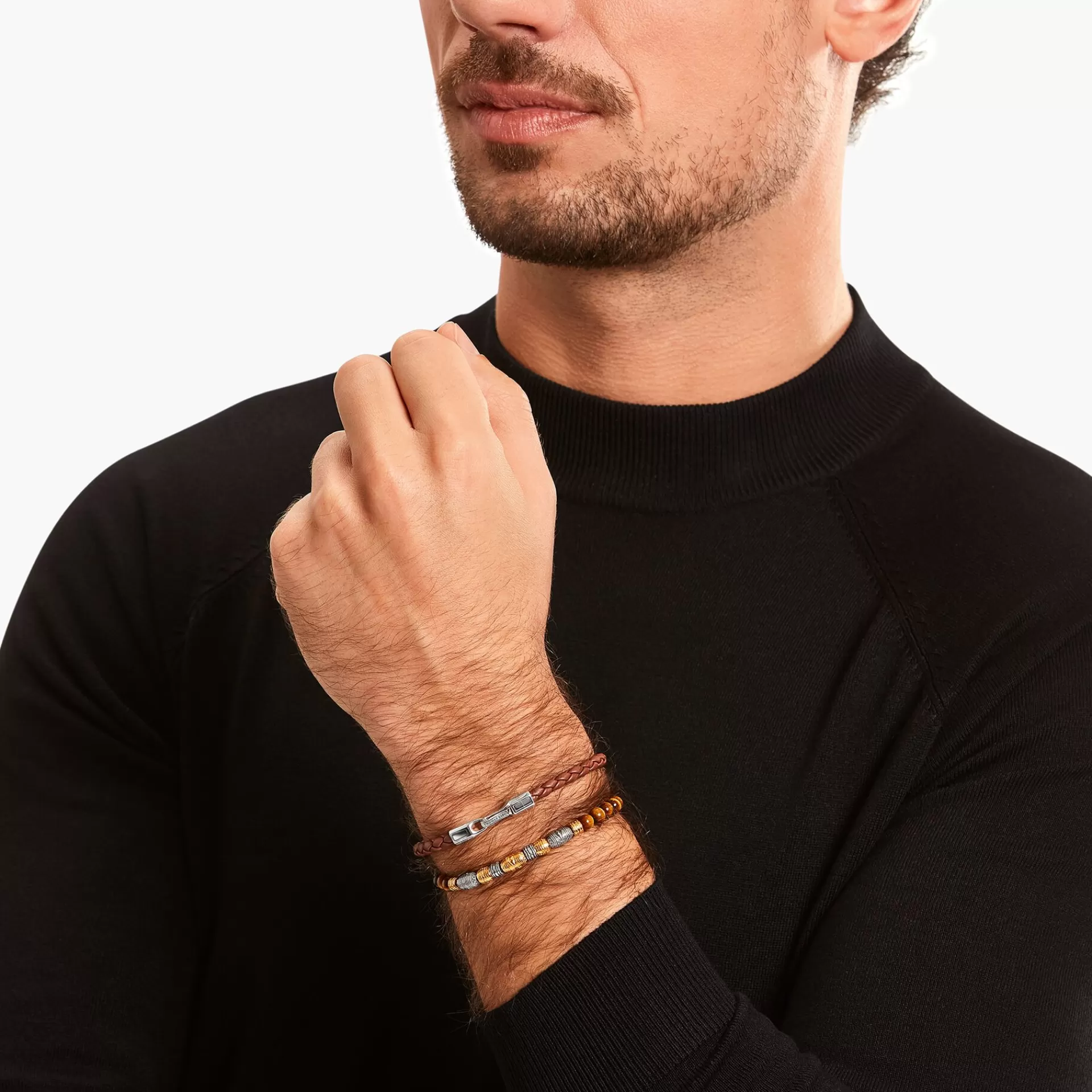 THOMAS SABO Armband | 18K plätering<ARMBAND TALISMAN BICOLOR GULD silverfargad, gult guldfargad, brun