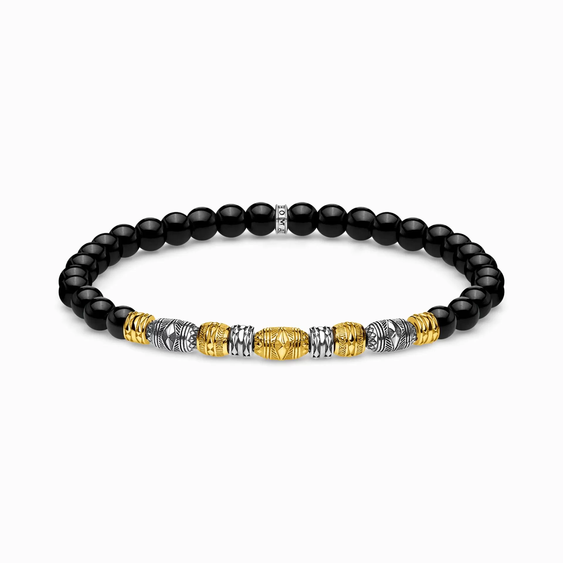 THOMAS SABO Armband | 18K plätering<ARMBAND TALISMAN BICOLOR SVART silverfargad, gult guldfargad, svart