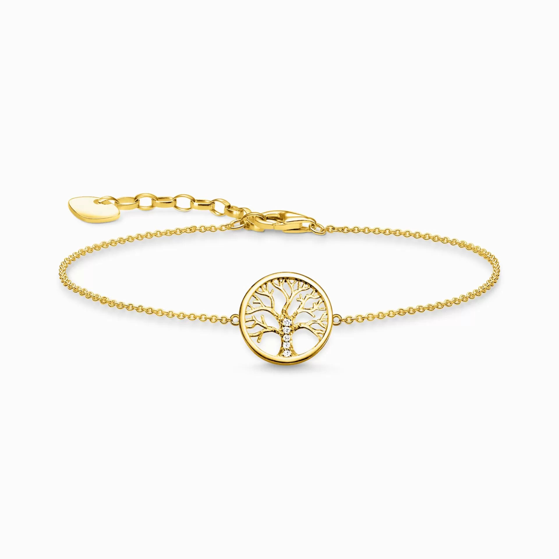 THOMAS SABO Armband | 18K plätering<ARMBAND TREE OF LOVE GULD gult guldfargad, vit