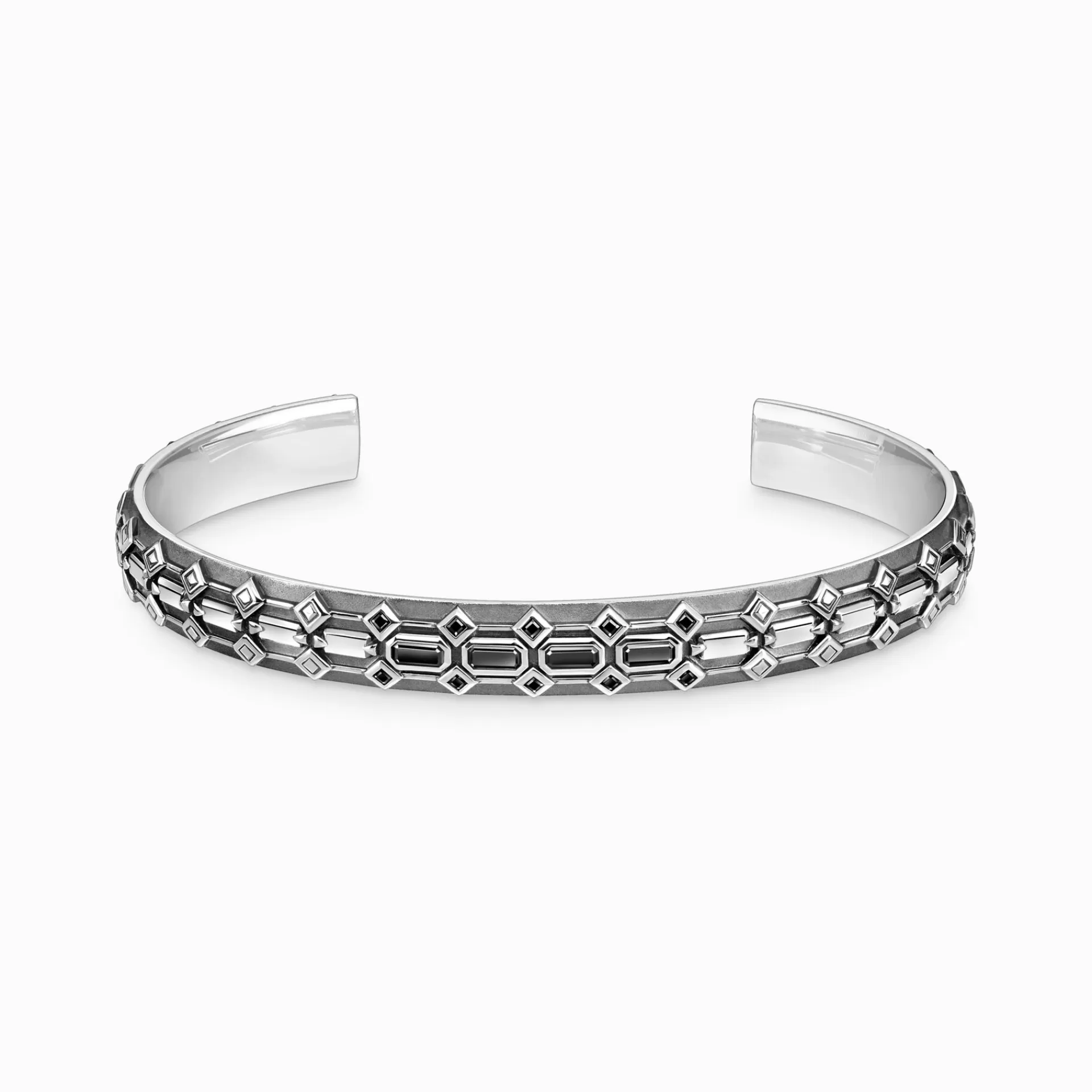 THOMAS SABO Armringar | Armringar<ARMRING - KROKODILFJ&AUML;LL MED SVARTA STENAR - SV&AUML;RTAT SILVER silverfargad, svart