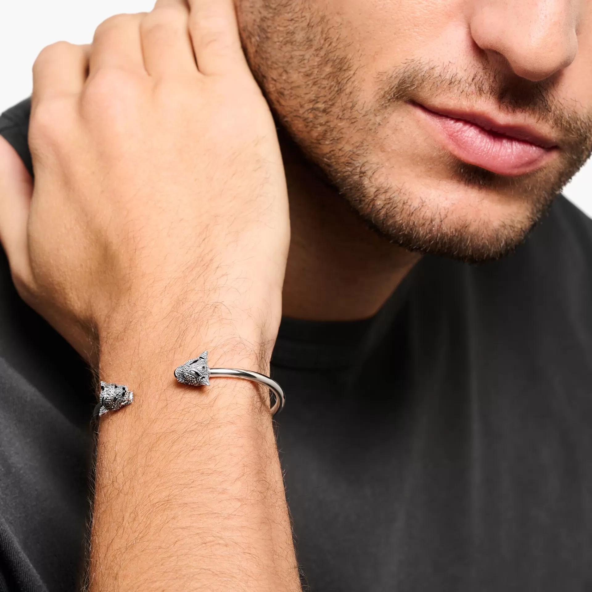 THOMAS SABO Armringar | Armringar<ARMRING BLACK CAT silverfargad, svart
