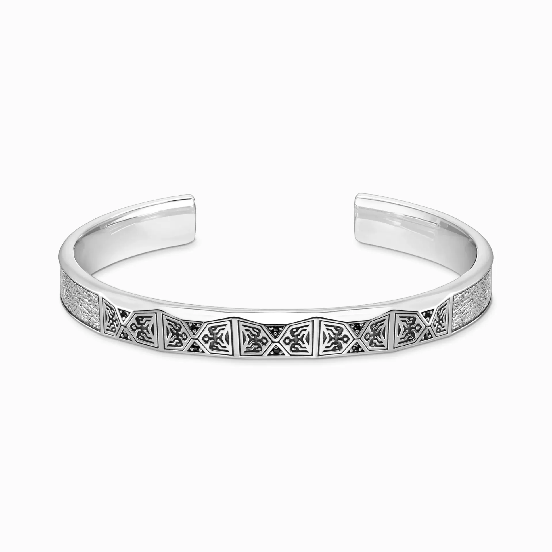 THOMAS SABO Armringar | Armringar<ARMRING FASETTERAD DESIGN MED SVARTA STENAR SILVER silverfargad, svart