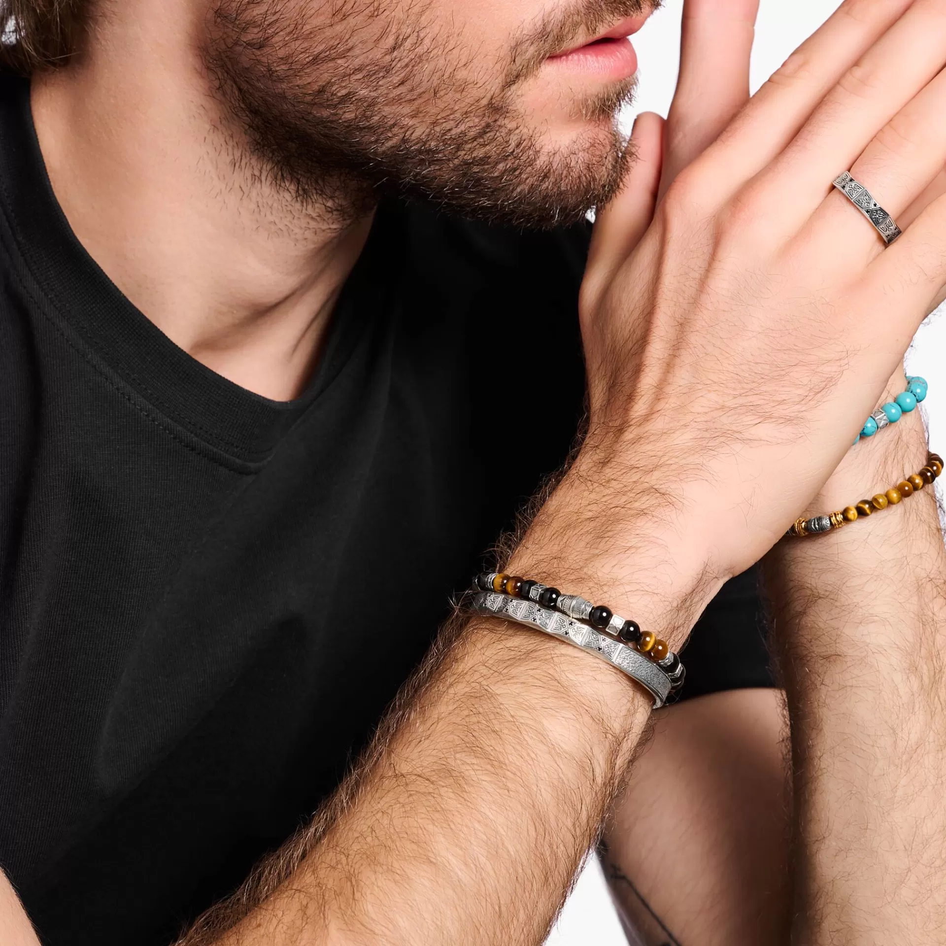 THOMAS SABO Armringar | Armringar<ARMRING FASETTERAD DESIGN MED SVARTA STENAR SILVER silverfargad, svart
