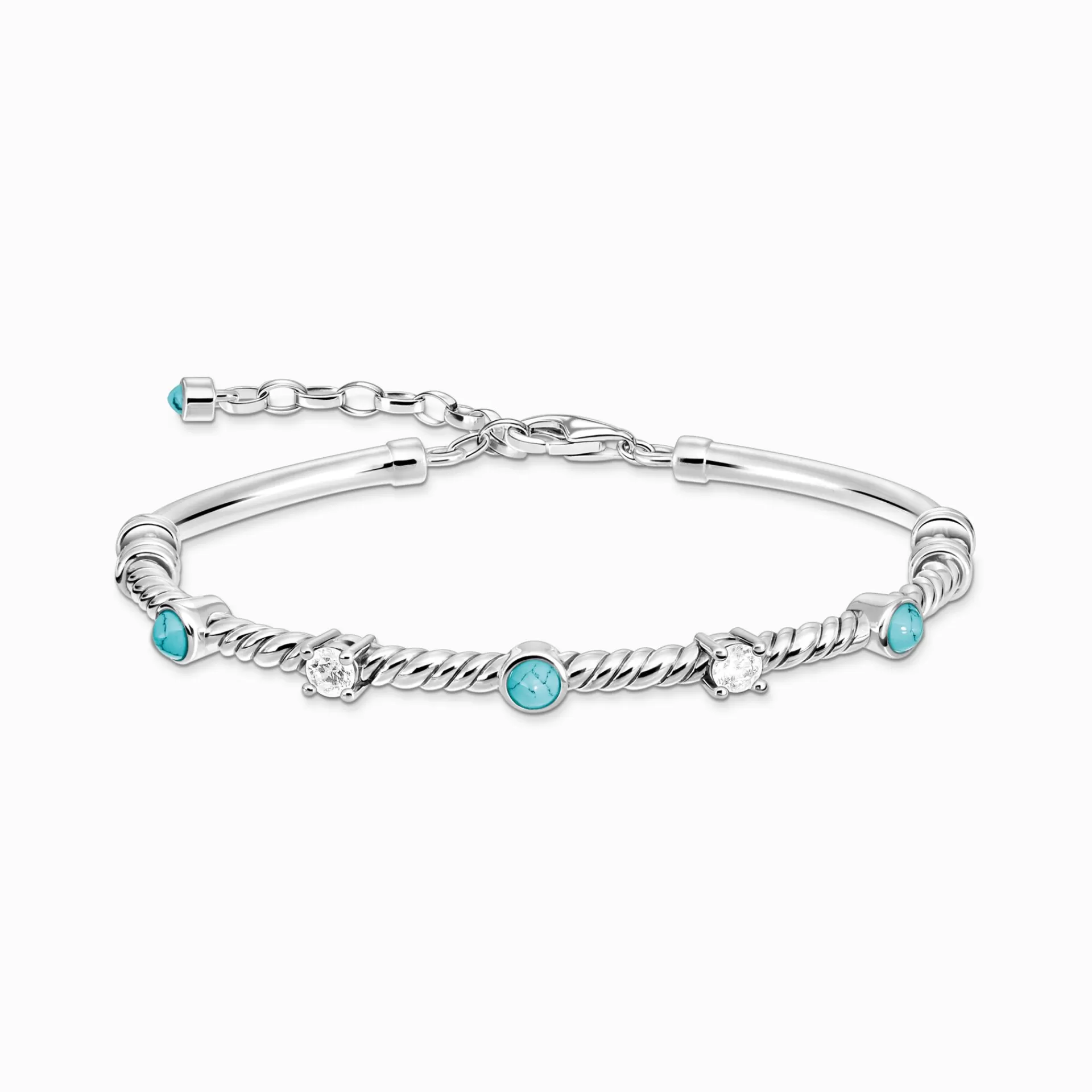 THOMAS SABO Armband | Armringar<ARMRING REP MED TURKOSA OCH VITA STENAR GULDPL&AUML;TERAD silverfargad, turkos, vit