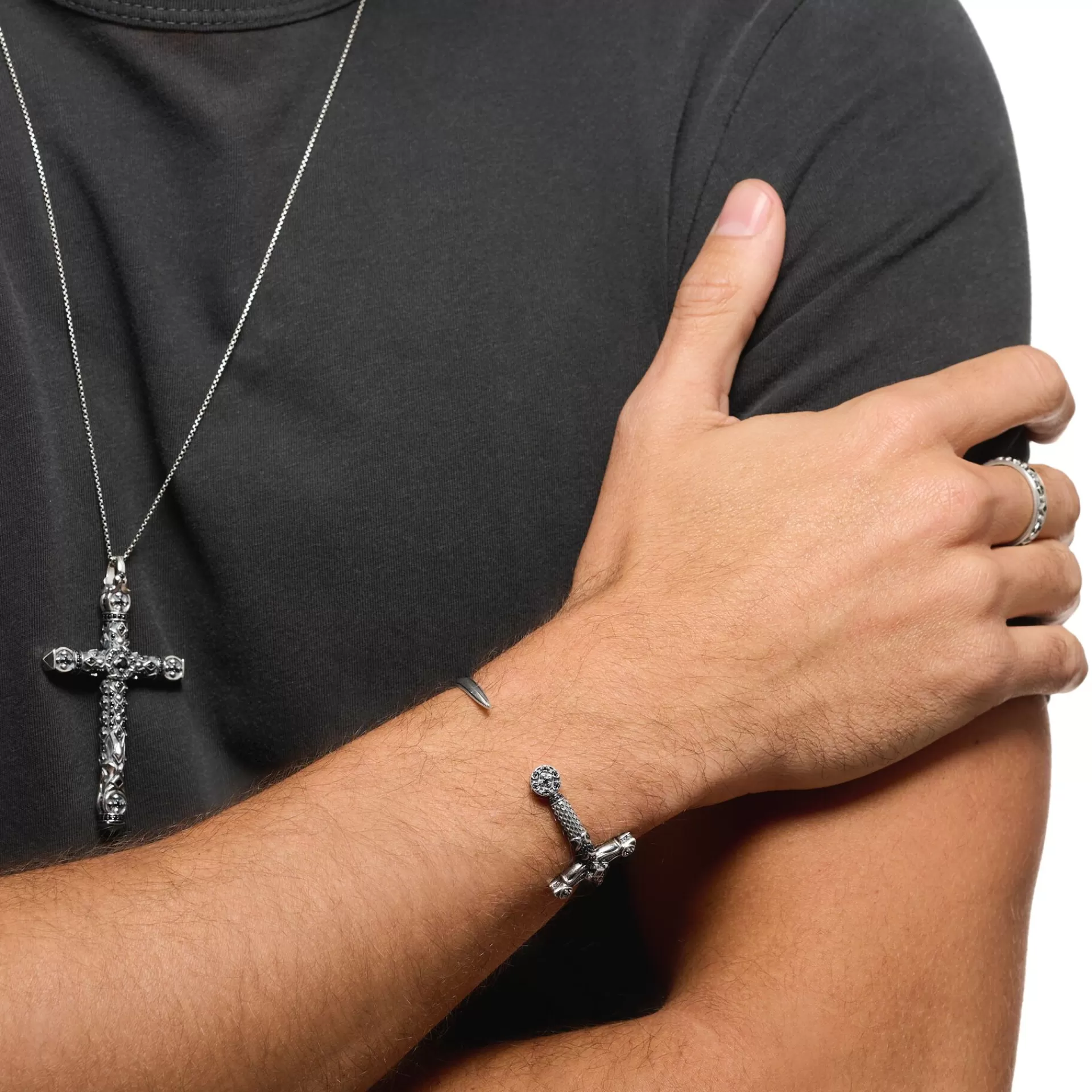 THOMAS SABO Armringar | Armringar<ARMRING SV&AUML;RD svart, silverfargad