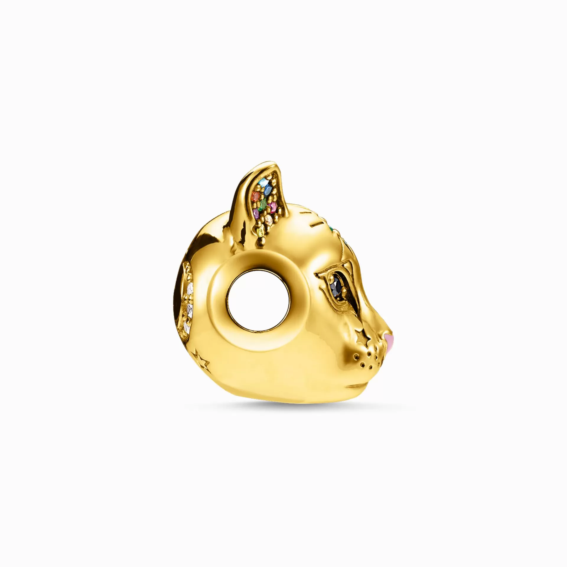 THOMAS SABO Beads | 18K plätering<BEAD KATT GULD svart, gul, blå, grön, rosa, vit, gult guldfargad, orange, turkos, violett, röd