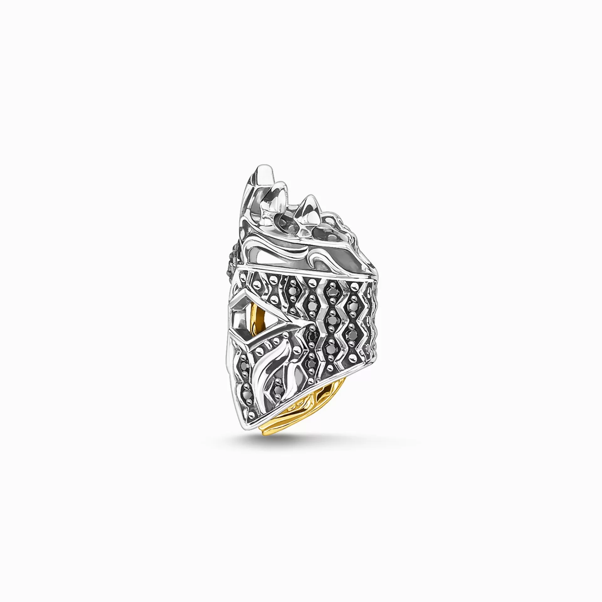 THOMAS SABO Beads | Återvunnet 925 silver<BEAD SKALLEN RIDDARE silverfargad, gult guldfargad, svart