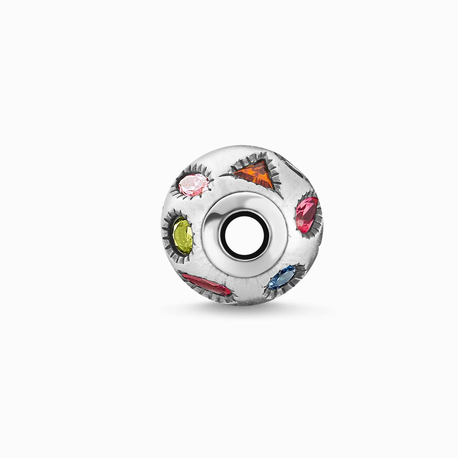 THOMAS SABO Beads | Återvunnet 925 silver<BEAD STENAR I F&AUML;RG blå, grön, orange, rosa, violett, silverfargad