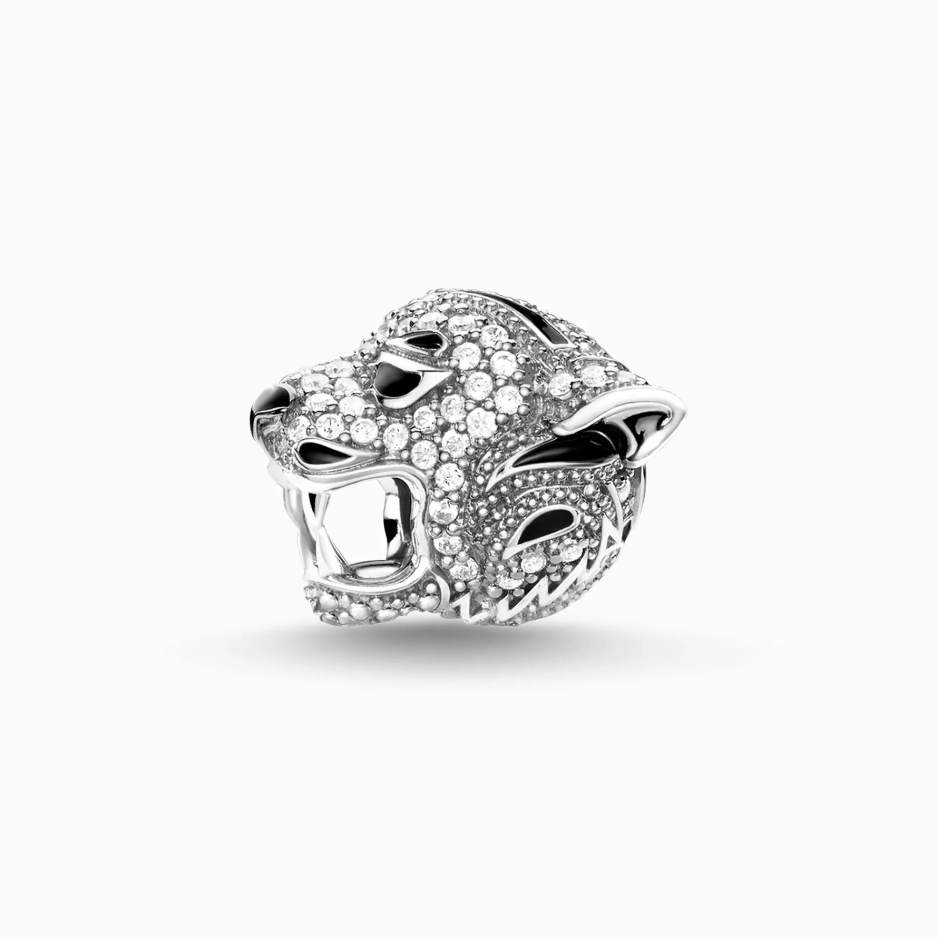 THOMAS SABO Beads | Återvunnet 925 silver<BEAD TIGER svart, silverfargad, vit