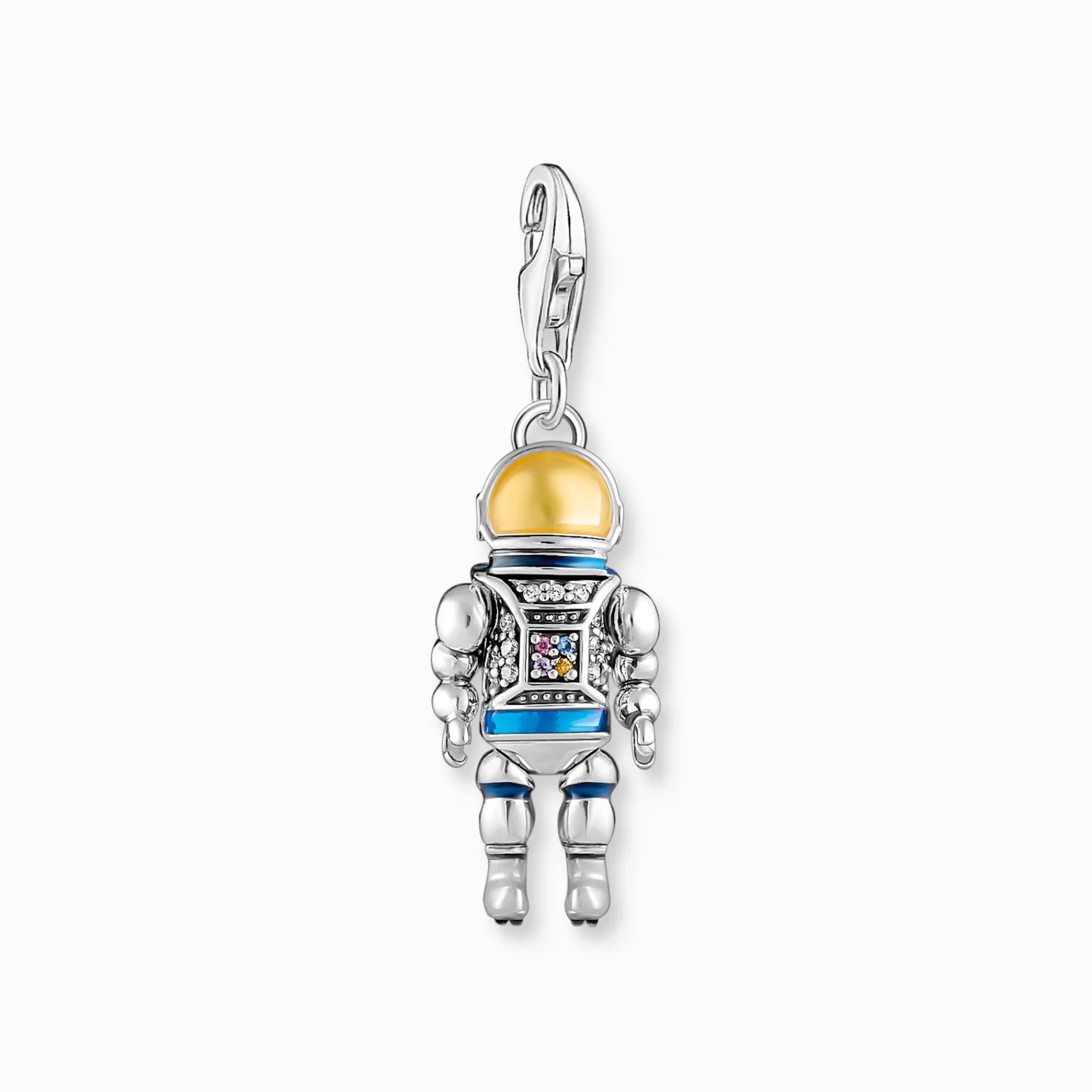 THOMAS SABO Charms | Charms<CHARM-H&AUML;NGSMYCKE ASTRONAUT MED F&AUML;RGGLADA STENAR SV&AUML;RTAT SILVER violett, silverfargad, vit, orange, röd, blå
