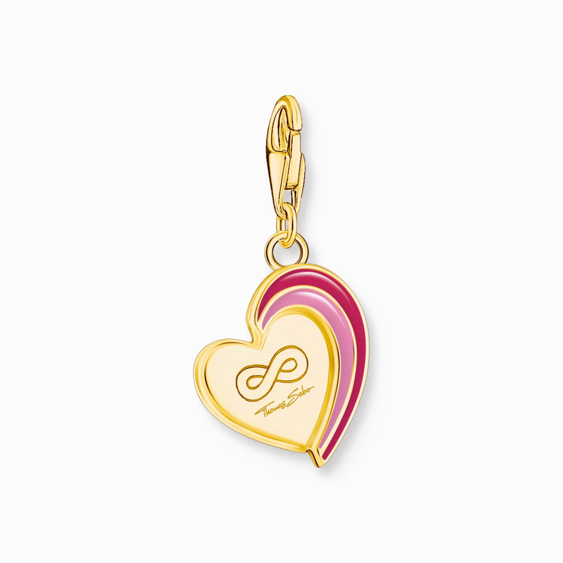 THOMAS SABO Charms | Charms<CHARM-H&AUML;NGSMYCKE BEST FRIENDS-HJ&AUML;RTA, F&OUML;RGYLLT gult guldfargad, röd, rosa