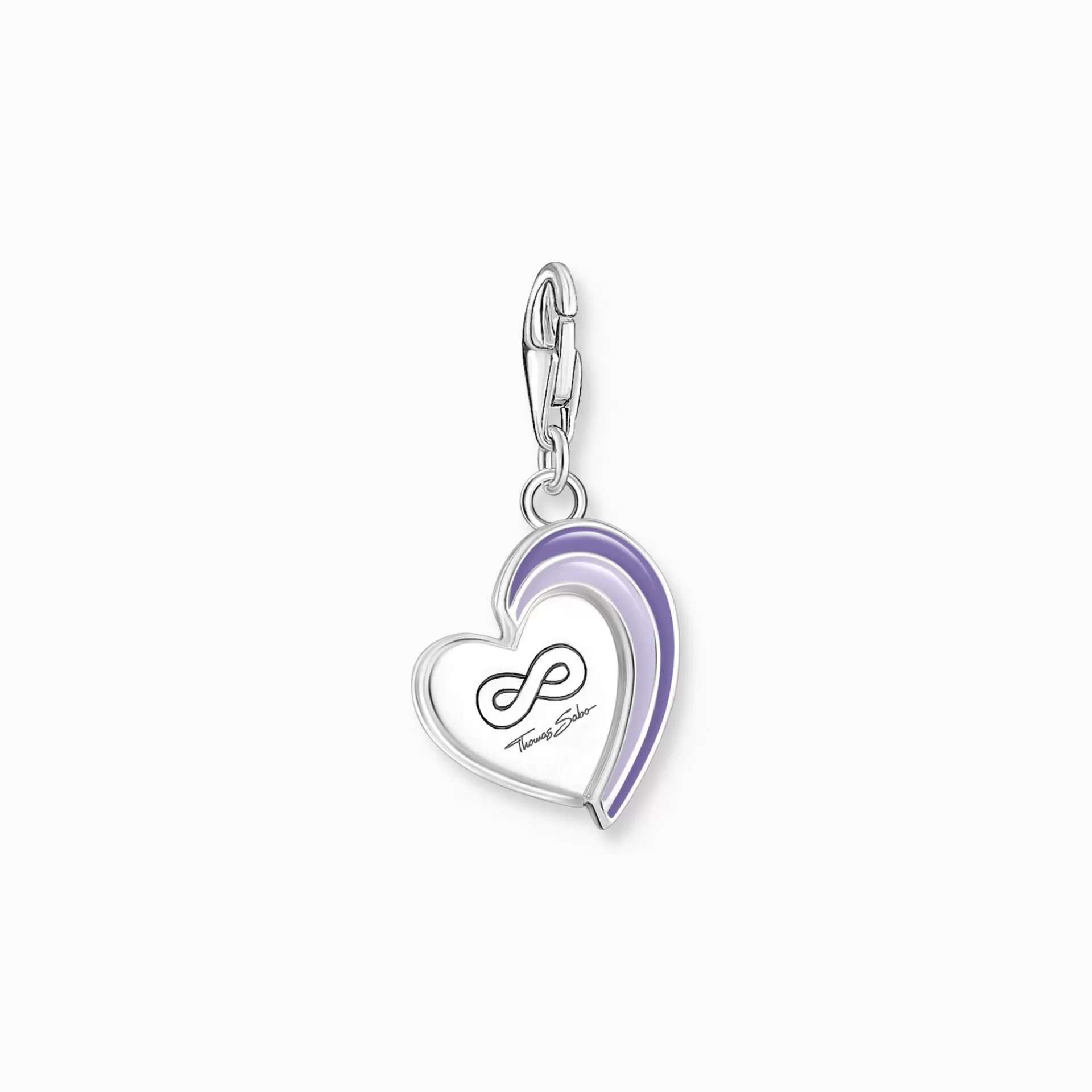 THOMAS SABO Charms | Charms<CHARM-H&AUML;NGSMYCKE BEST-FRIENDS MED LILA KALLEMALJ SV&AUML;RTAT SILVER silverfargad, violett