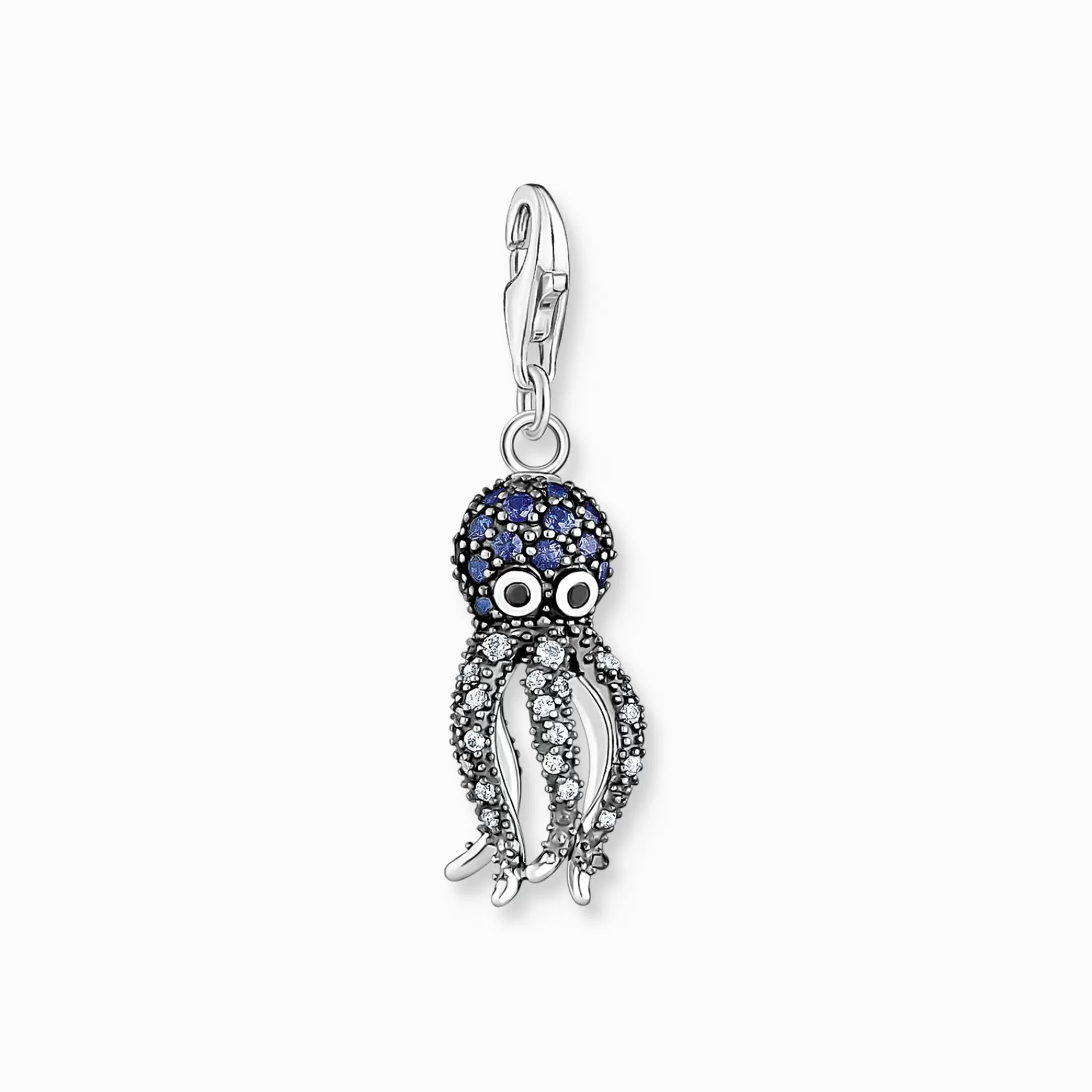 THOMAS SABO Charms | Charms<CHARM-H&AUML;NGSMYCKE BL&AUML;CKFISK MED BL&ARING; STENAR silverfargad, vit, mörkblå, ljusblå, svart