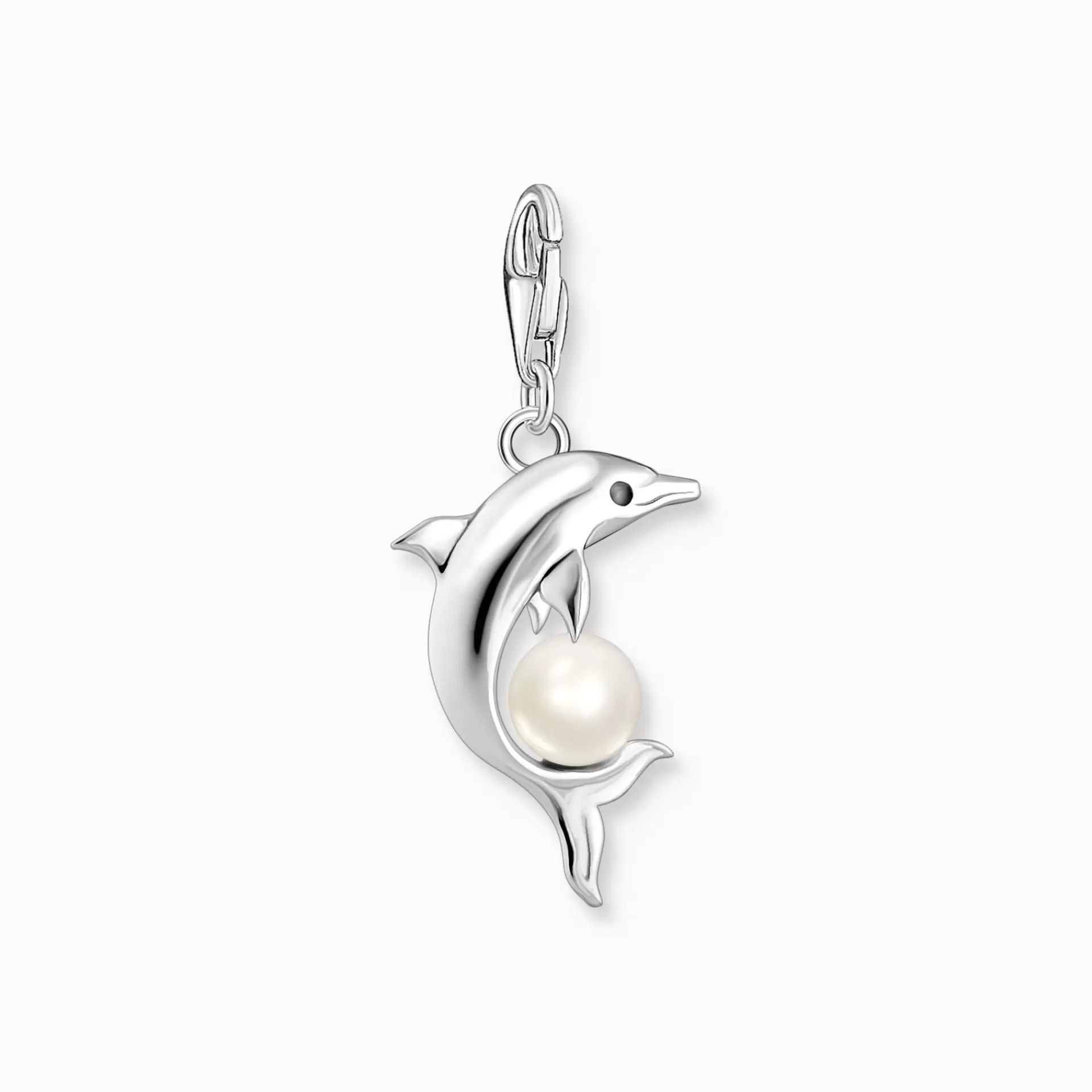 THOMAS SABO Charms | Charms<CHARM-H&AUML;NGSMYCKE DELFIN MED P&AUML;RLA SILVER silverfargad, vit, mörkblå, ljusblå, svart