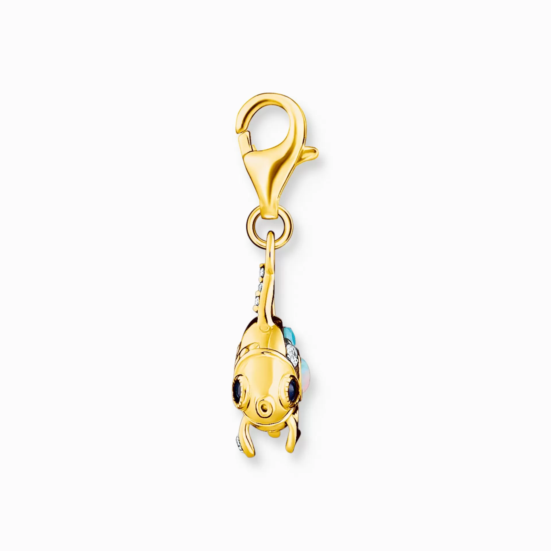 THOMAS SABO Charms | Charms<CHARM-H&AUML;NGSMYCKE F&AUML;RGGLAD FISK GULDPL&AUML;TERAD gult guldfargad, turkos, mörkblå, vit, ljusblå
