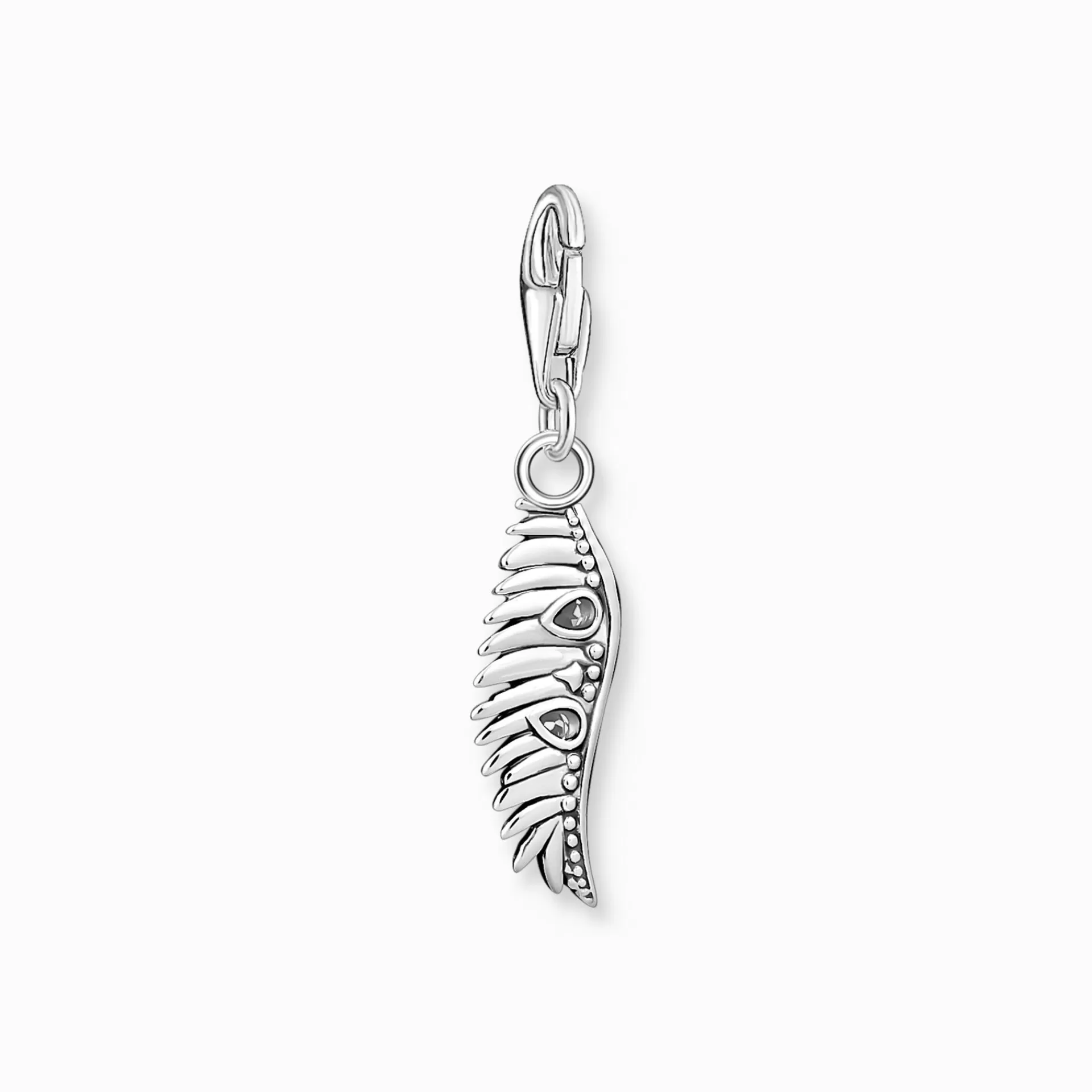 THOMAS SABO Charms | Charms<CHARM-H&AUML;NGSMYCKE FENIXFJ&AUML;DER MED BL&ARING; STENAR SILVER silverfargad, vit, ljusblå