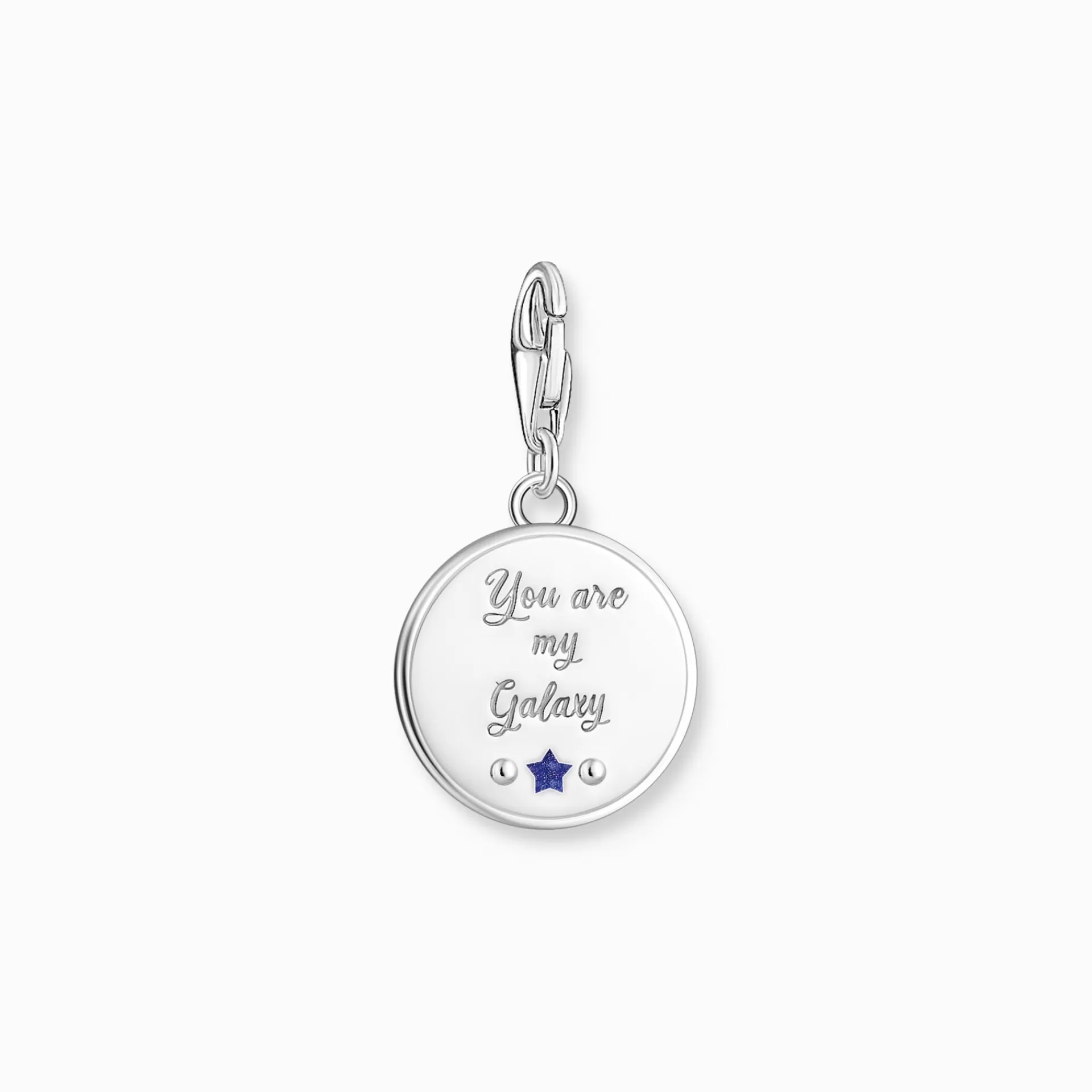 THOMAS SABO Charms | Charms<CHARM-H&AUML;NGSMYCKE GALAX MED KALLEMALJ SV&AUML;RTAT SILVER orange, silverfargad, vit, röd, gul, mörkblå