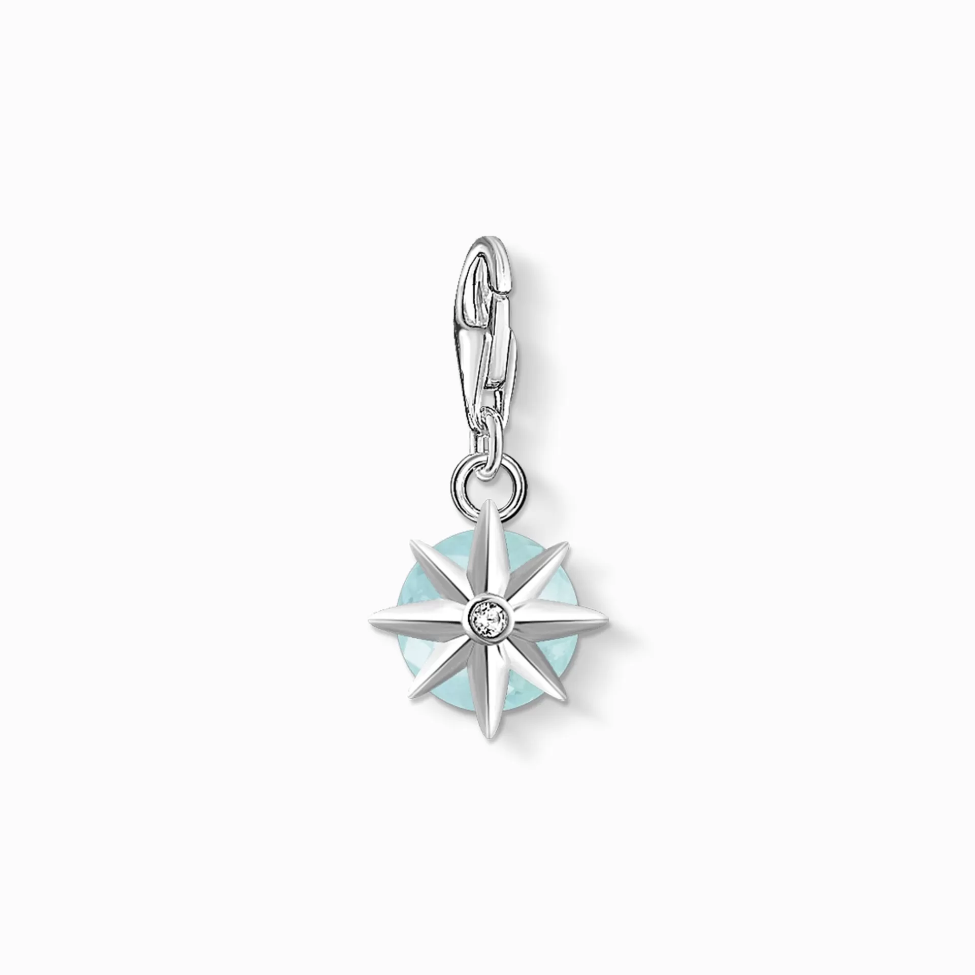 THOMAS SABO Charms | Charms<CHARM-H&AUML;NGSMYCKE M&ARING;NADSSTEN MARS ljusblå, vit, silverfargad